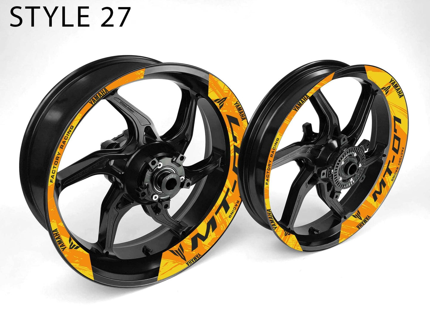 Yamaha MT-07 Motorcycle Half Wheels Rim Wrap Decal Sticker Kit - Speed Army