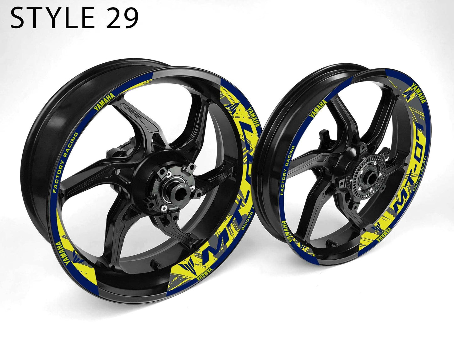 Yamaha MT-07 Motorcycle Half Wheels Rim Wrap Decal Sticker Kit - Speed Army