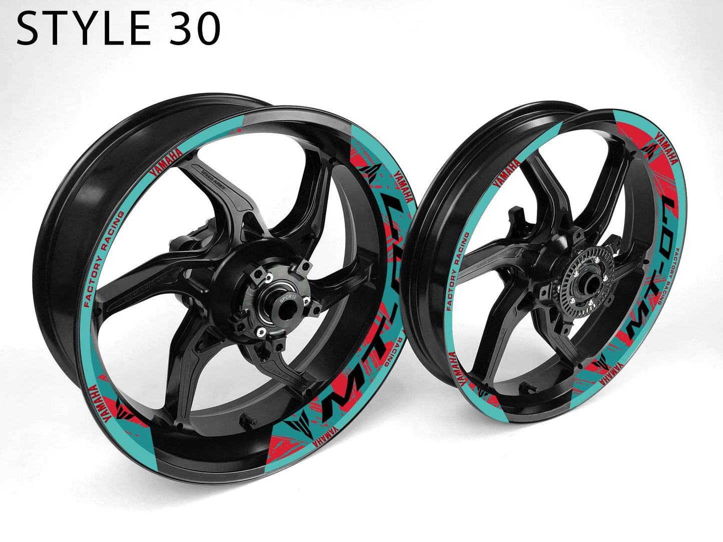 Yamaha MT-07 Motorcycle Half Wheels Rim Wrap Decal Sticker Kit - Speed Army