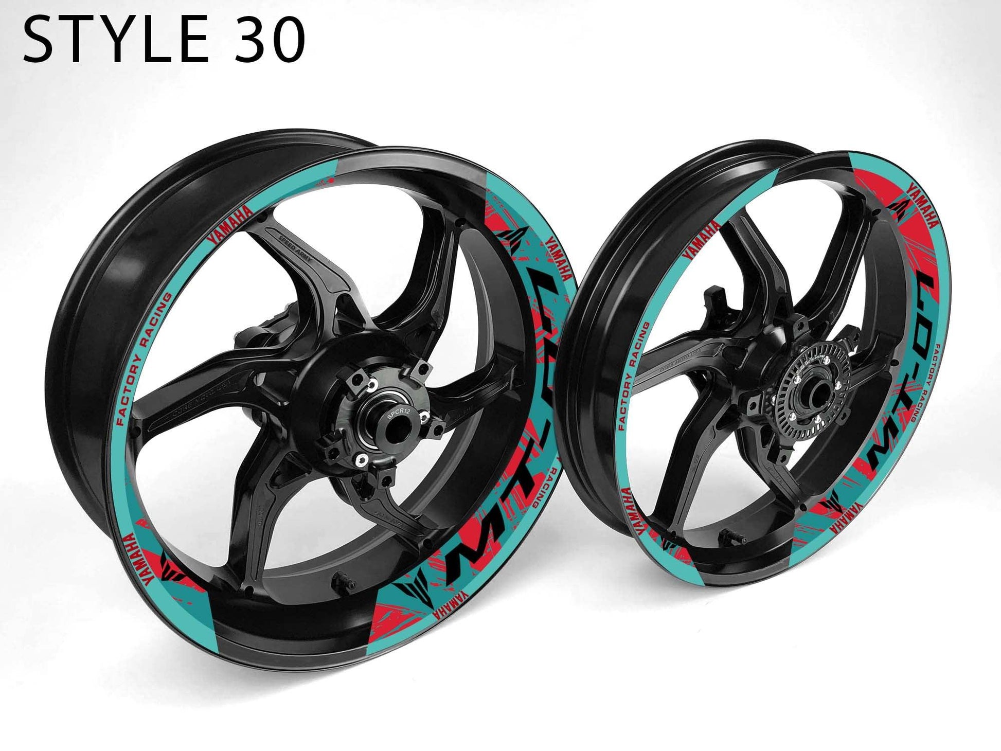 Yamaha MT-07 Motorcycle Half Wheels Rim Wrap Decal Sticker Kit - Speed Army