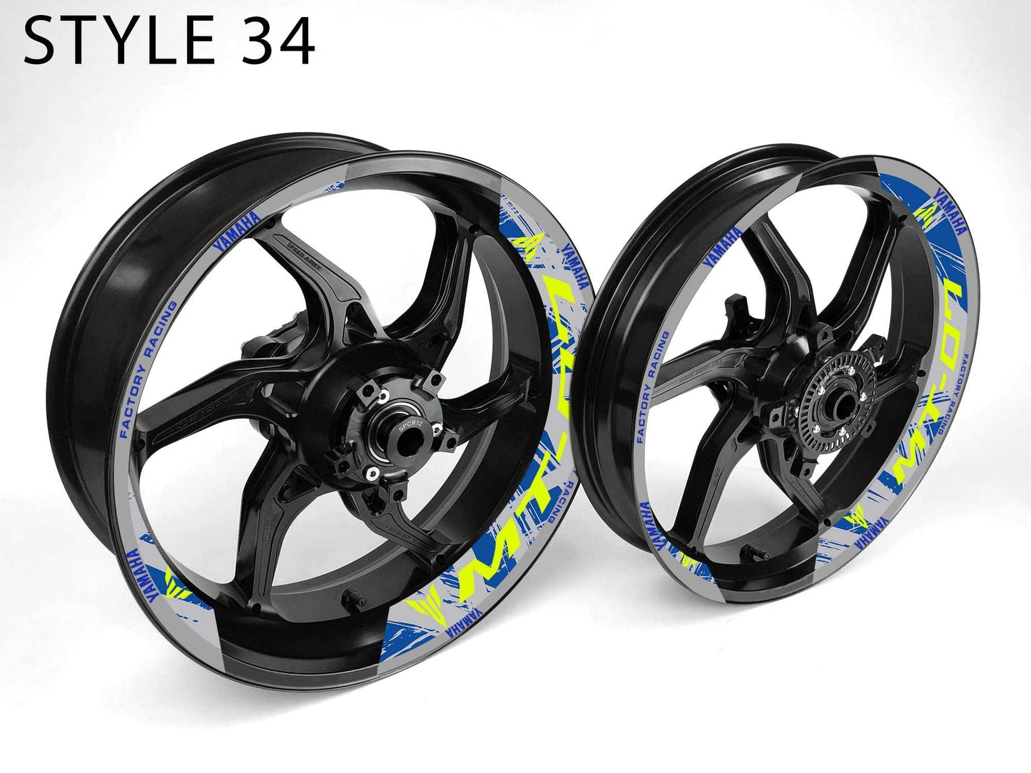 Yamaha MT-07 Motorcycle Half Wheels Rim Wrap Decal Sticker Kit - Speed Army