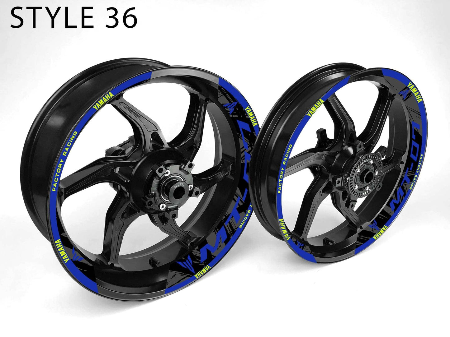 Yamaha MT-07 Motorcycle Half Wheels Rim Wrap Decal Sticker Kit - Speed Army