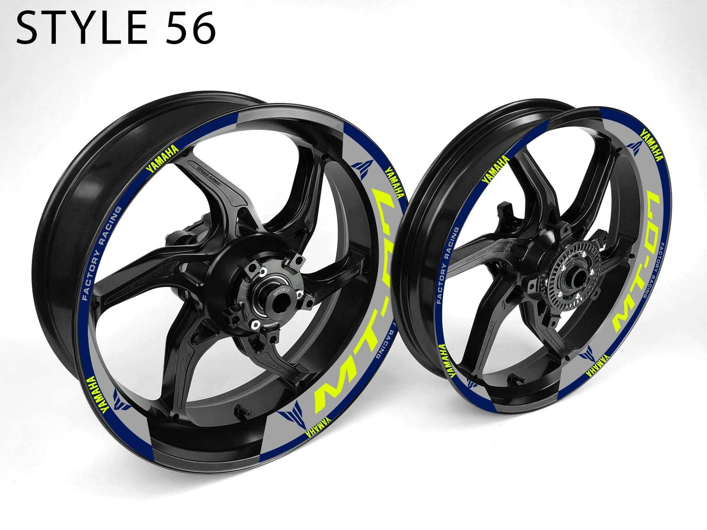 Yamaha MT-07 Motorcycle Half Wheels Rim Wrap Decal Sticker Kit - Speed Army