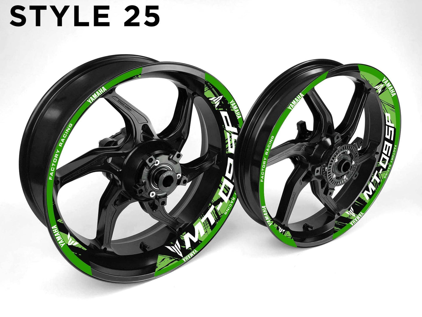 Yamaha MT-09 SP Motorcycle Half Wheels Rim Wrap Decal Sticker Kit - Speed Army