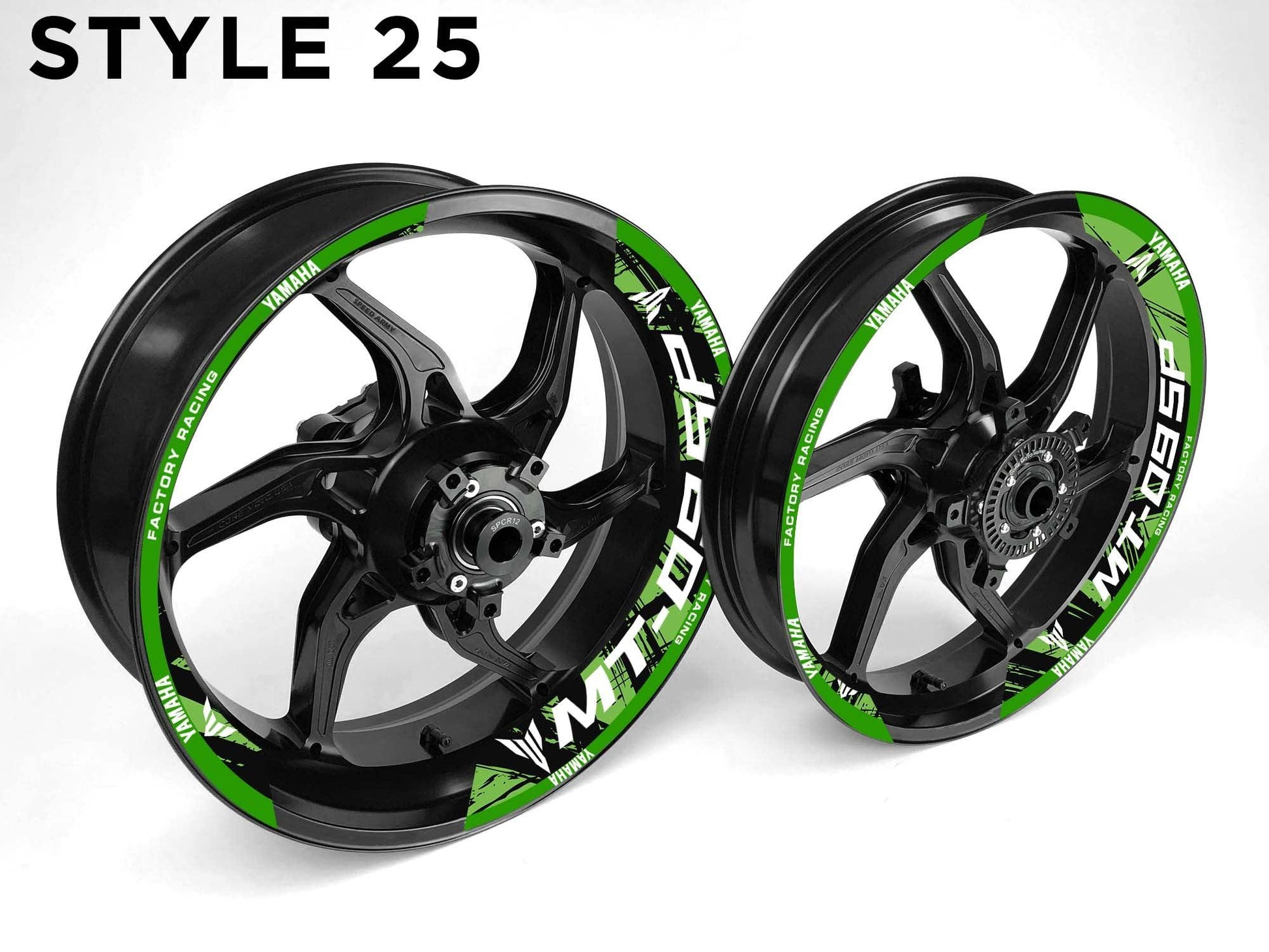 Yamaha MT-09 SP Motorcycle Half Wheels Rim Wrap Decal Sticker Kit - Speed Army
