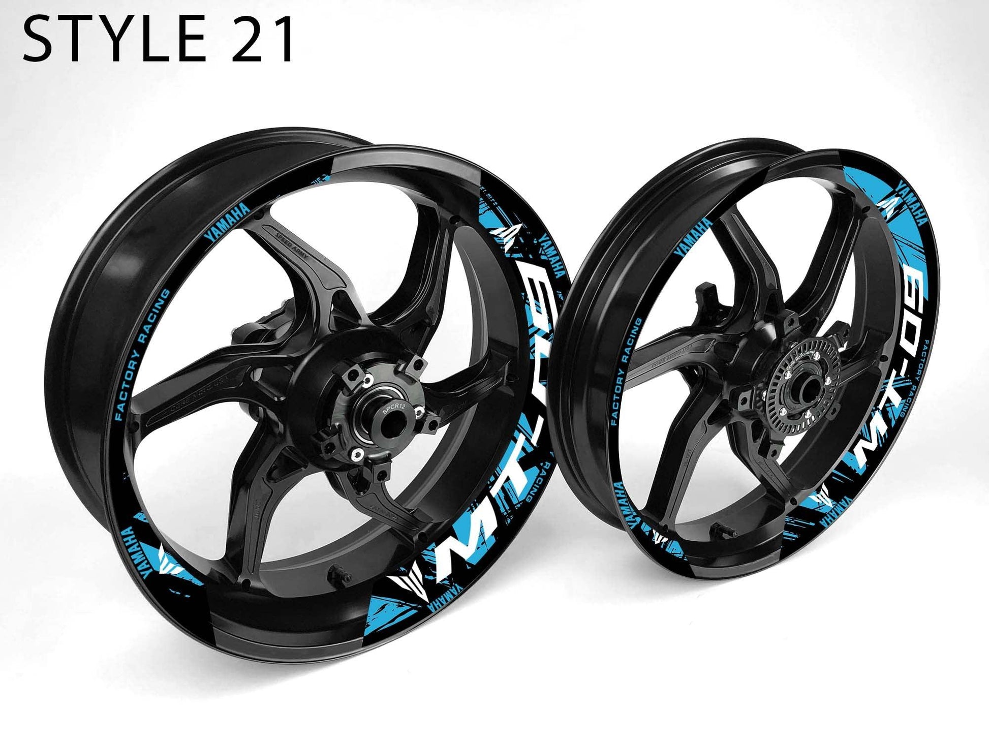 Yamaha MT-09 Motorcycle Half Wheels Rim Wrap Decal Sticker Kit - Speed Army