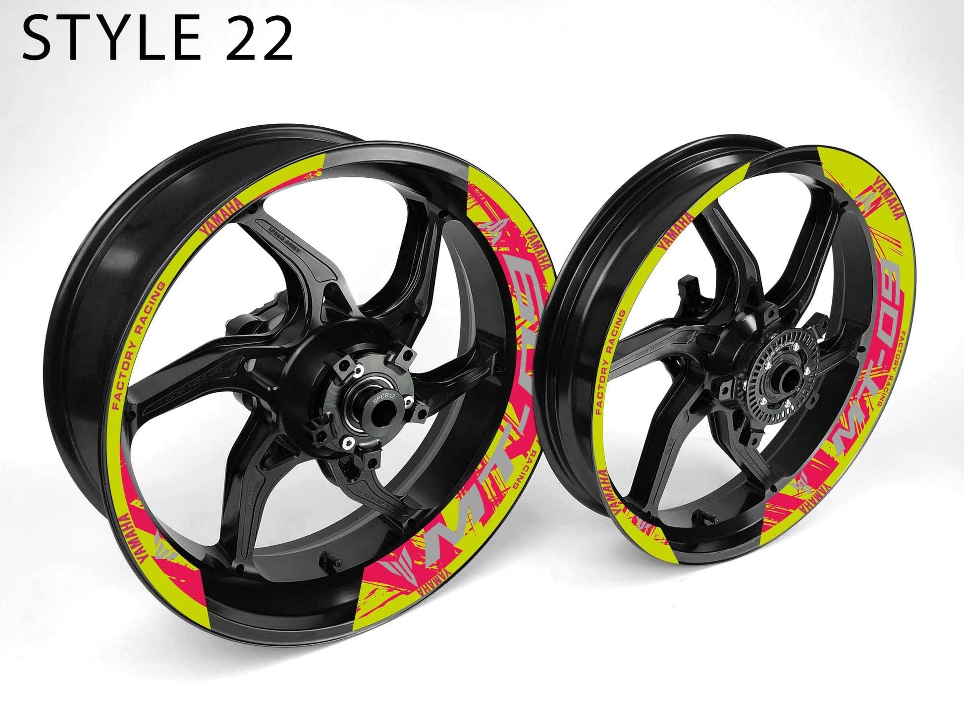 Yamaha MT-09 Motorcycle Half Wheels Rim Wrap Decal Sticker Kit - Speed Army