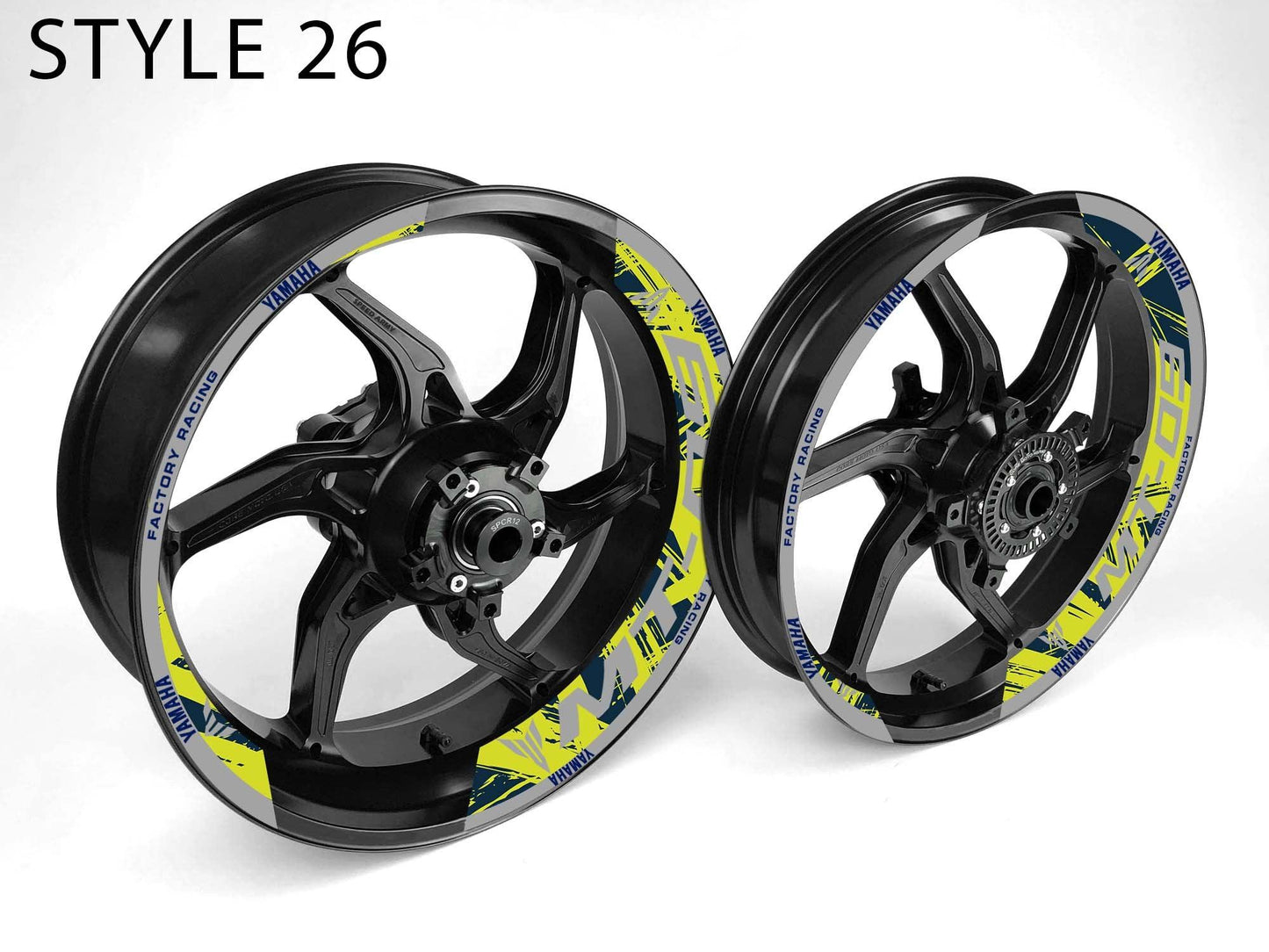 Yamaha MT-09 Motorcycle Half Wheels Rim Wrap Decal Sticker Kit - Speed Army