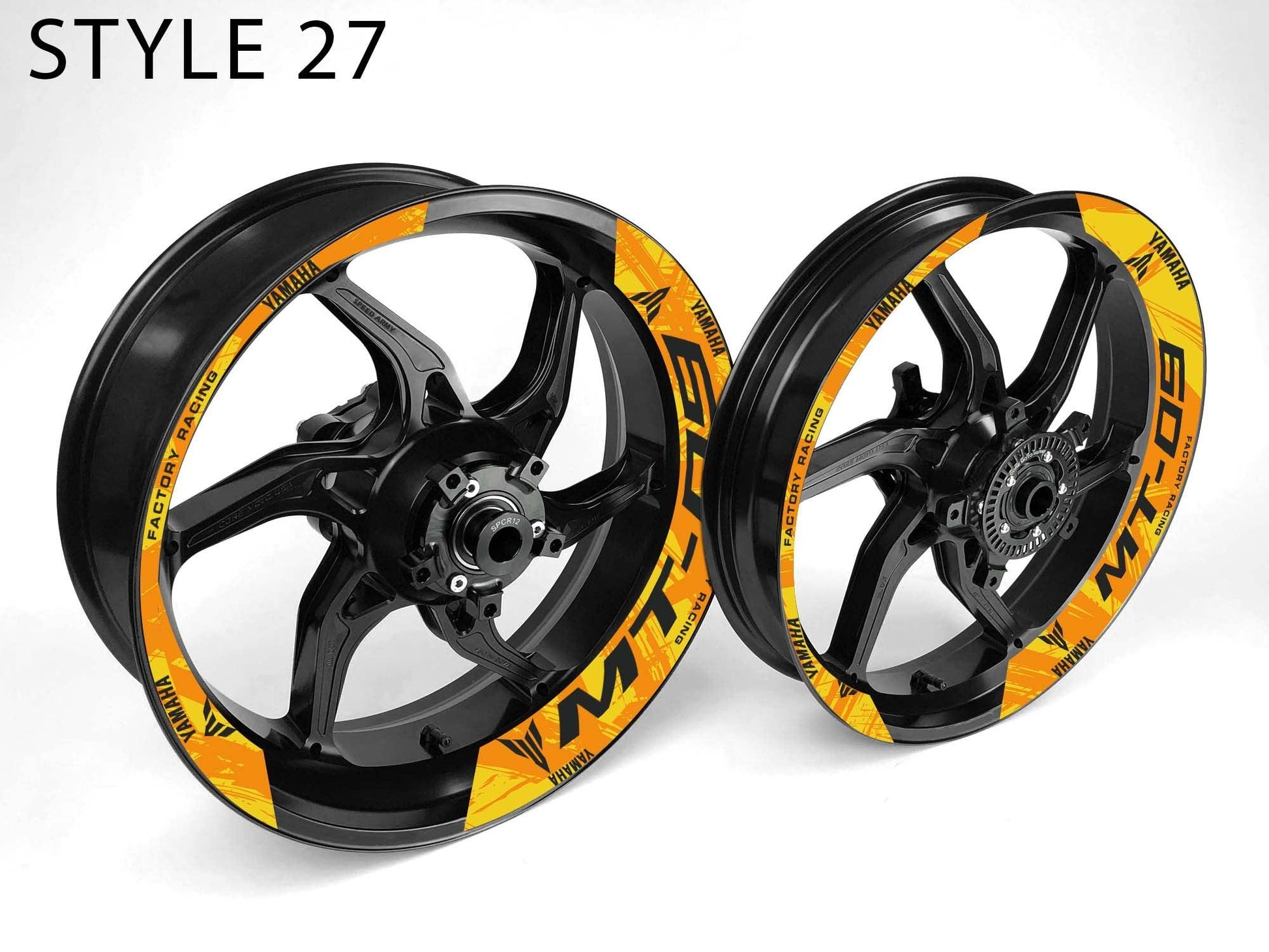 Yamaha MT-09 Motorcycle Half Wheels Rim Wrap Decal Sticker Kit - Speed Army