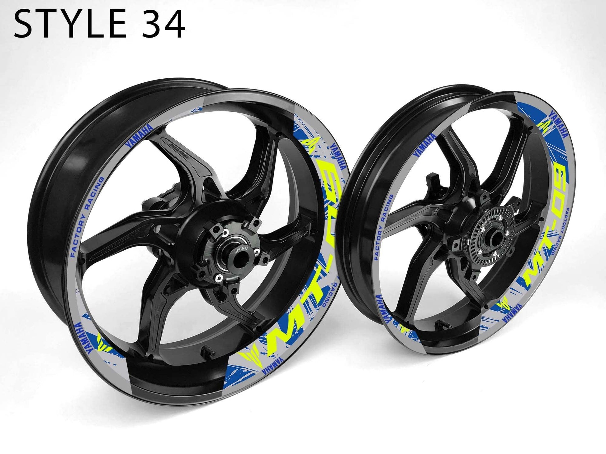 Yamaha MT-09 Motorcycle Half Wheels Rim Wrap Decal Sticker Kit - Speed Army