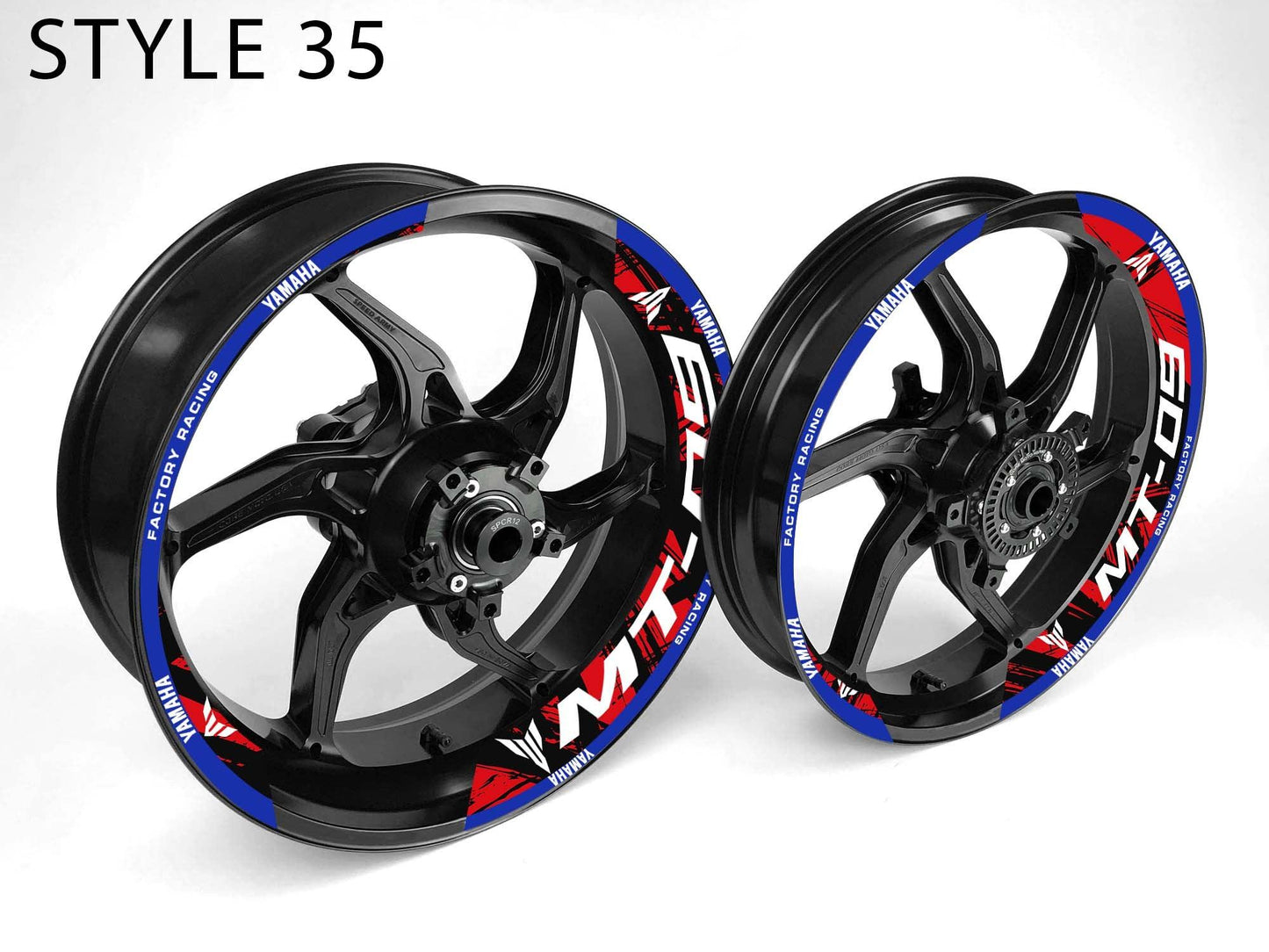 Yamaha MT-09 Motorcycle Half Wheels Rim Wrap Decal Sticker Kit - Speed Army