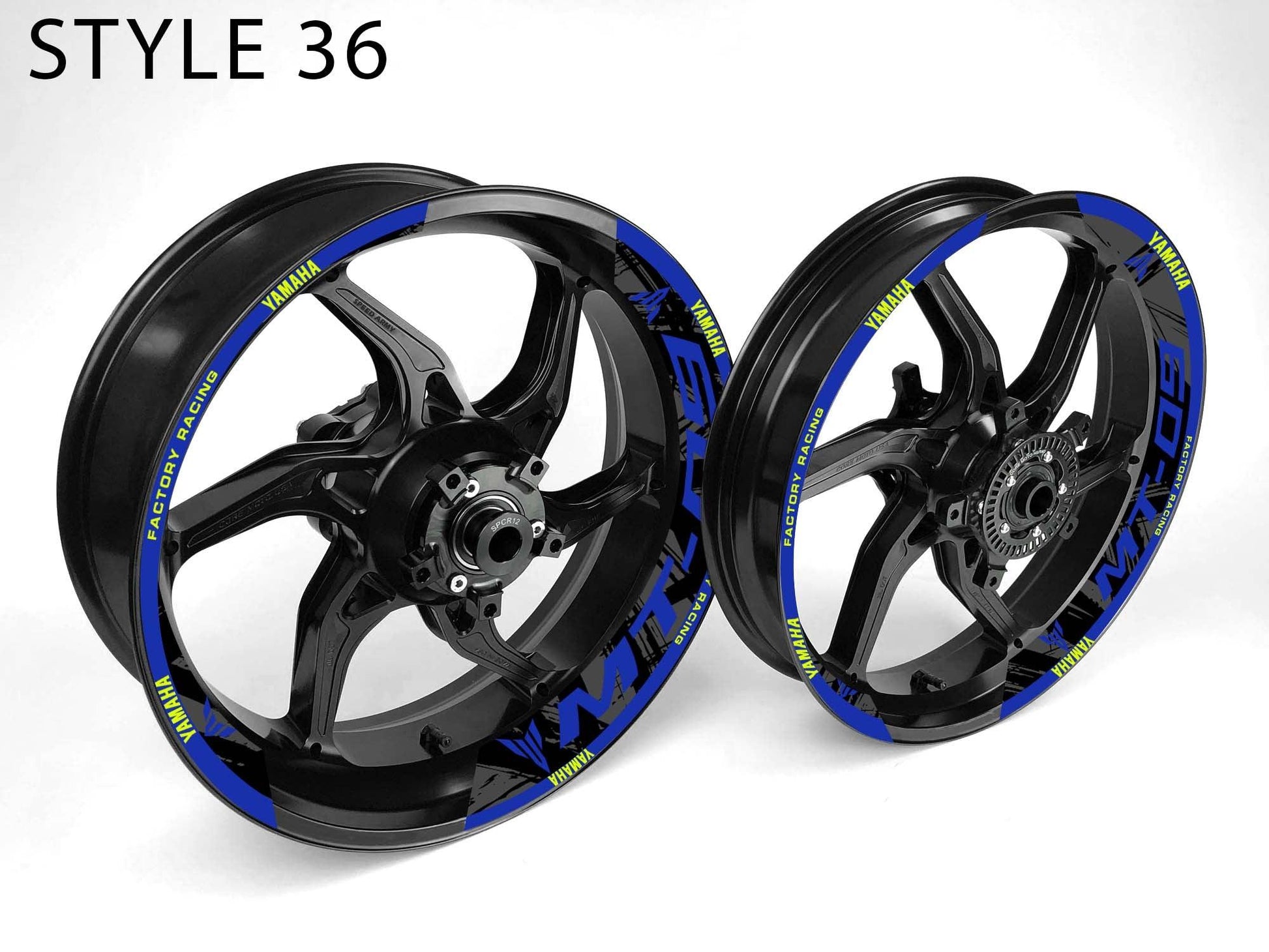Yamaha MT-09 Motorcycle Half Wheels Rim Wrap Decal Sticker Kit - Speed Army