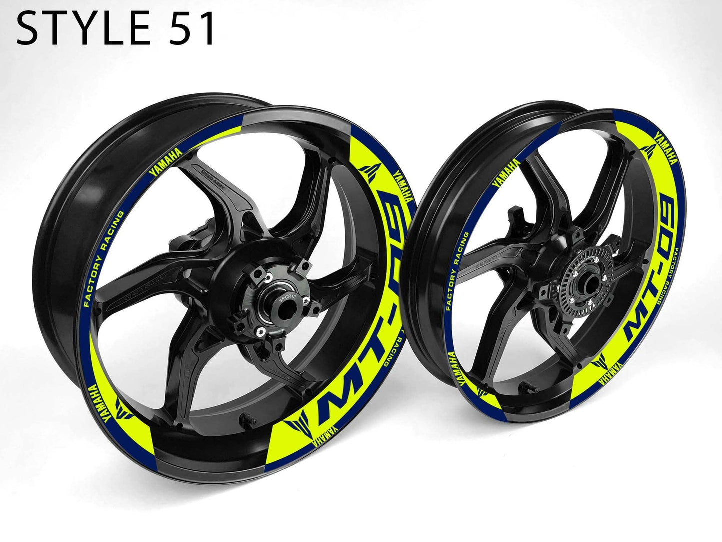 Yamaha MT-09 Motorcycle Half Wheels Rim Wrap Decal Sticker Kit - Speed Army