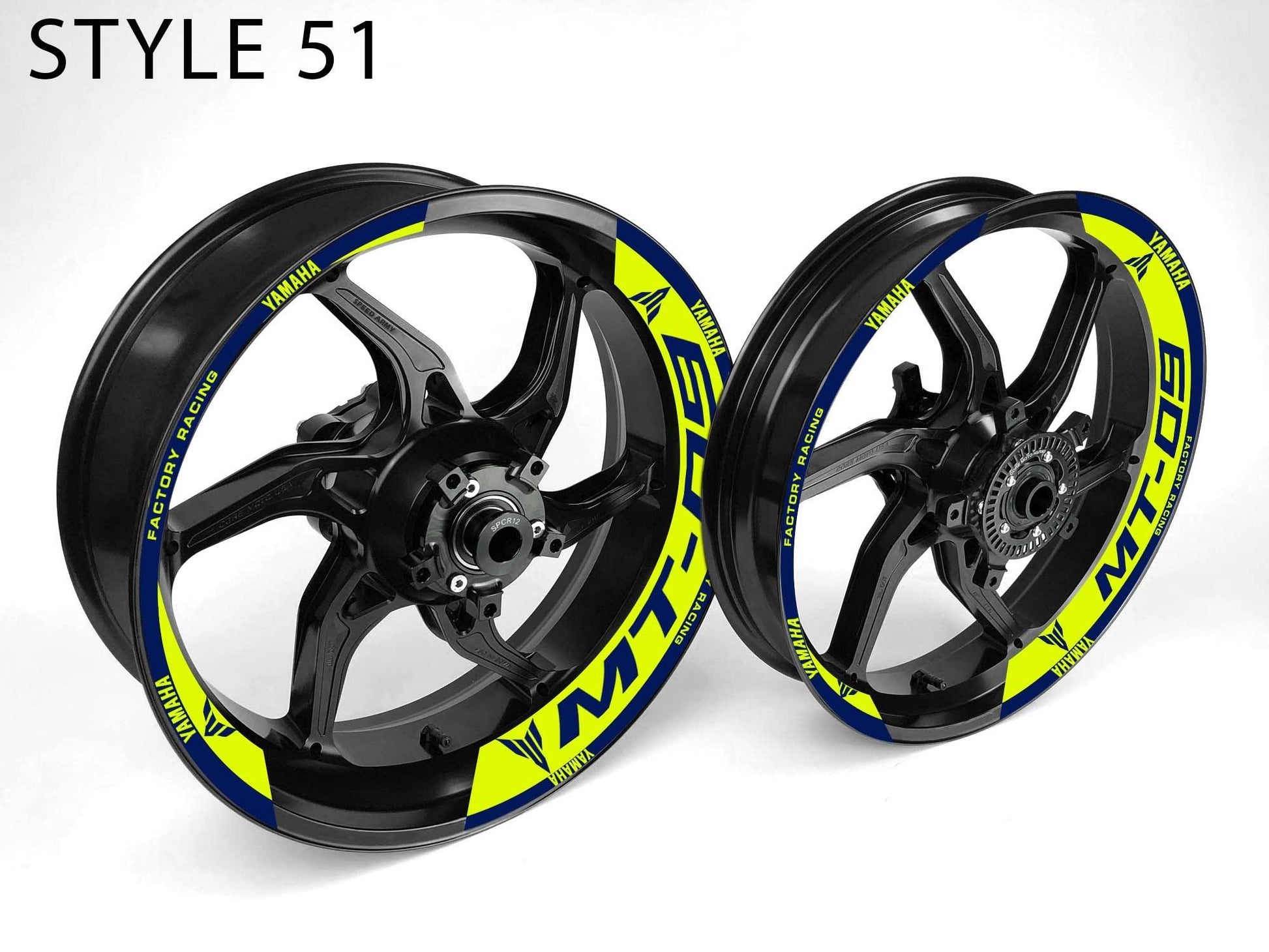 Yamaha MT-09 Motorcycle Half Wheels Rim Wrap Decal Sticker Kit - Speed Army