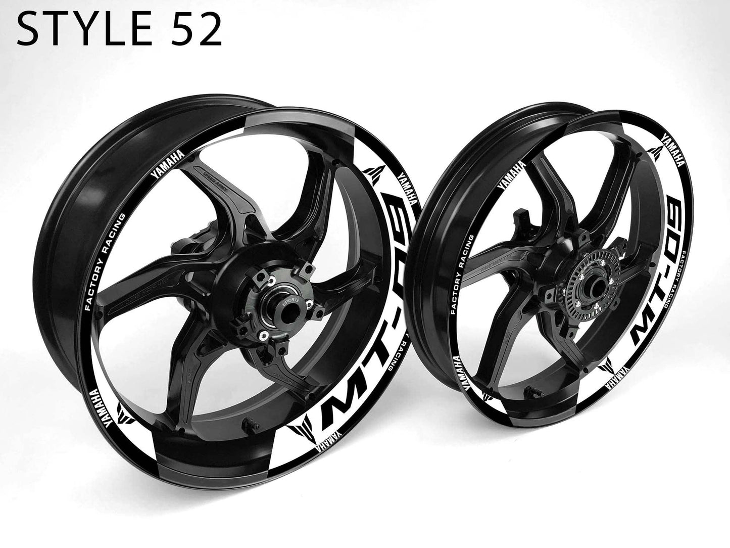 Yamaha MT-09 Motorcycle Half Wheels Rim Wrap Decal Sticker Kit - Speed Army