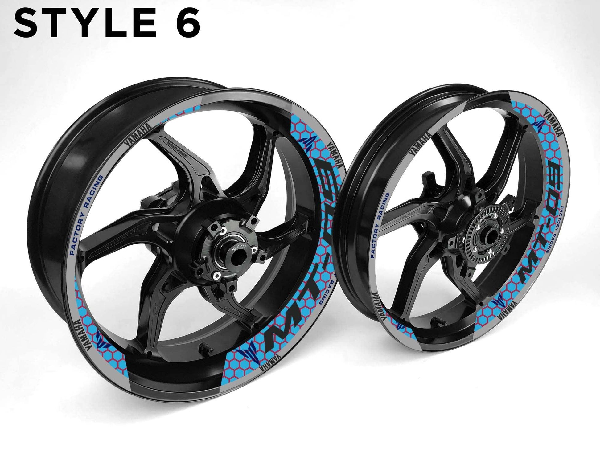 Yamaha MT-09 Motorcycle Half Wheels Rim Wrap Decal Sticker Kit - Speed Army