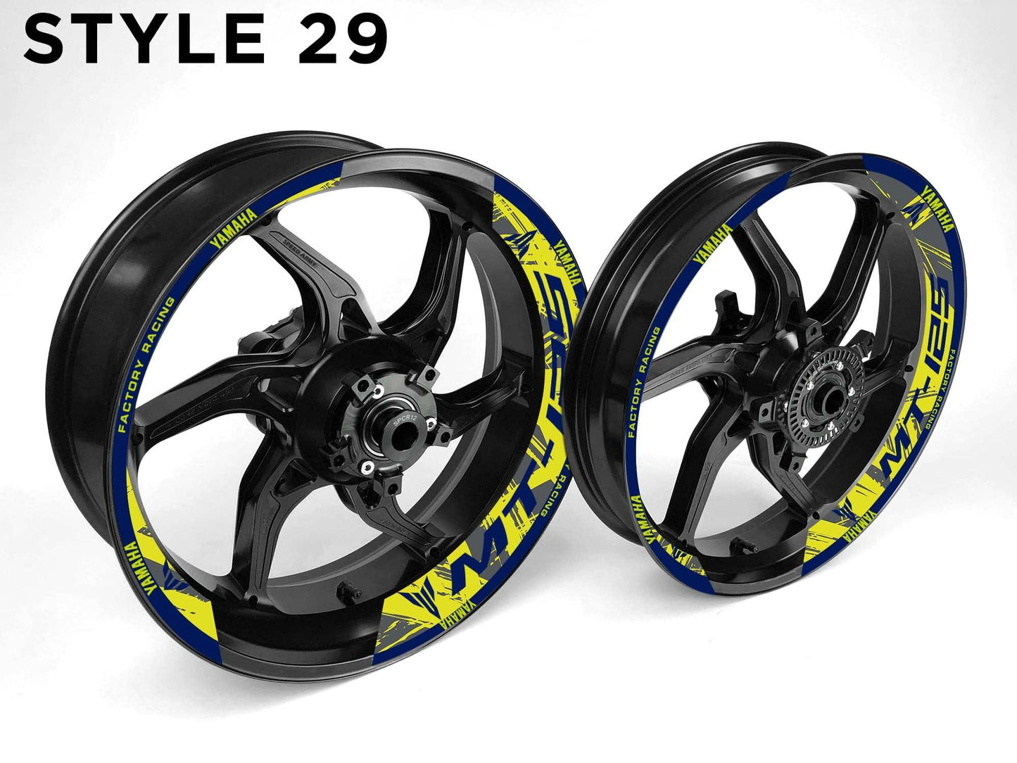 Yamaha MT-125 Motorcycle Half Wheels Rim Wrap Decal Sticker Kit - Speed Army