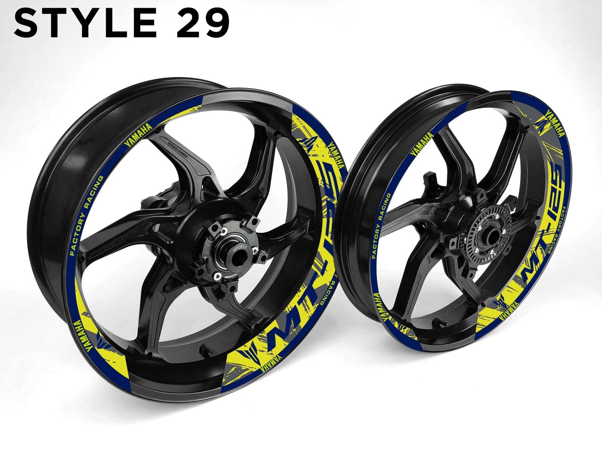 Yamaha MT-125 Motorcycle Half Wheels Rim Wrap Decal Sticker Kit - Speed Army