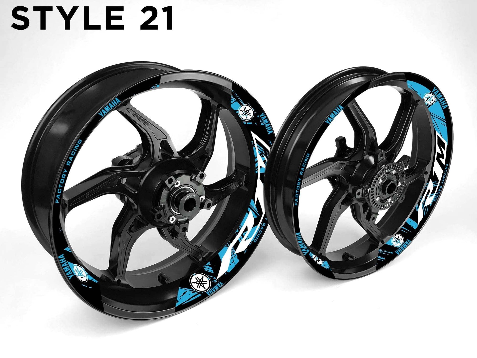 Yamaha R1M Motorcycle Half Wheels Rim Wrap Decal Sticker Kit - Speed Army