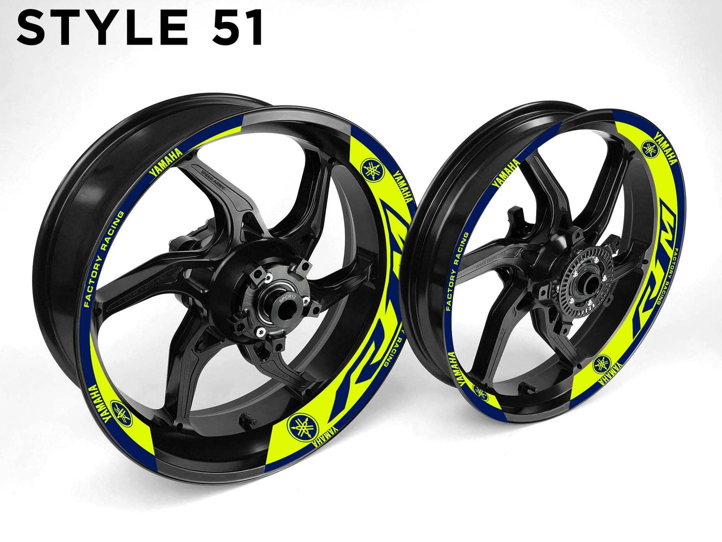 Yamaha R1M Motorcycle Half Wheels Rim Wrap Decal Sticker Kit - Speed Army