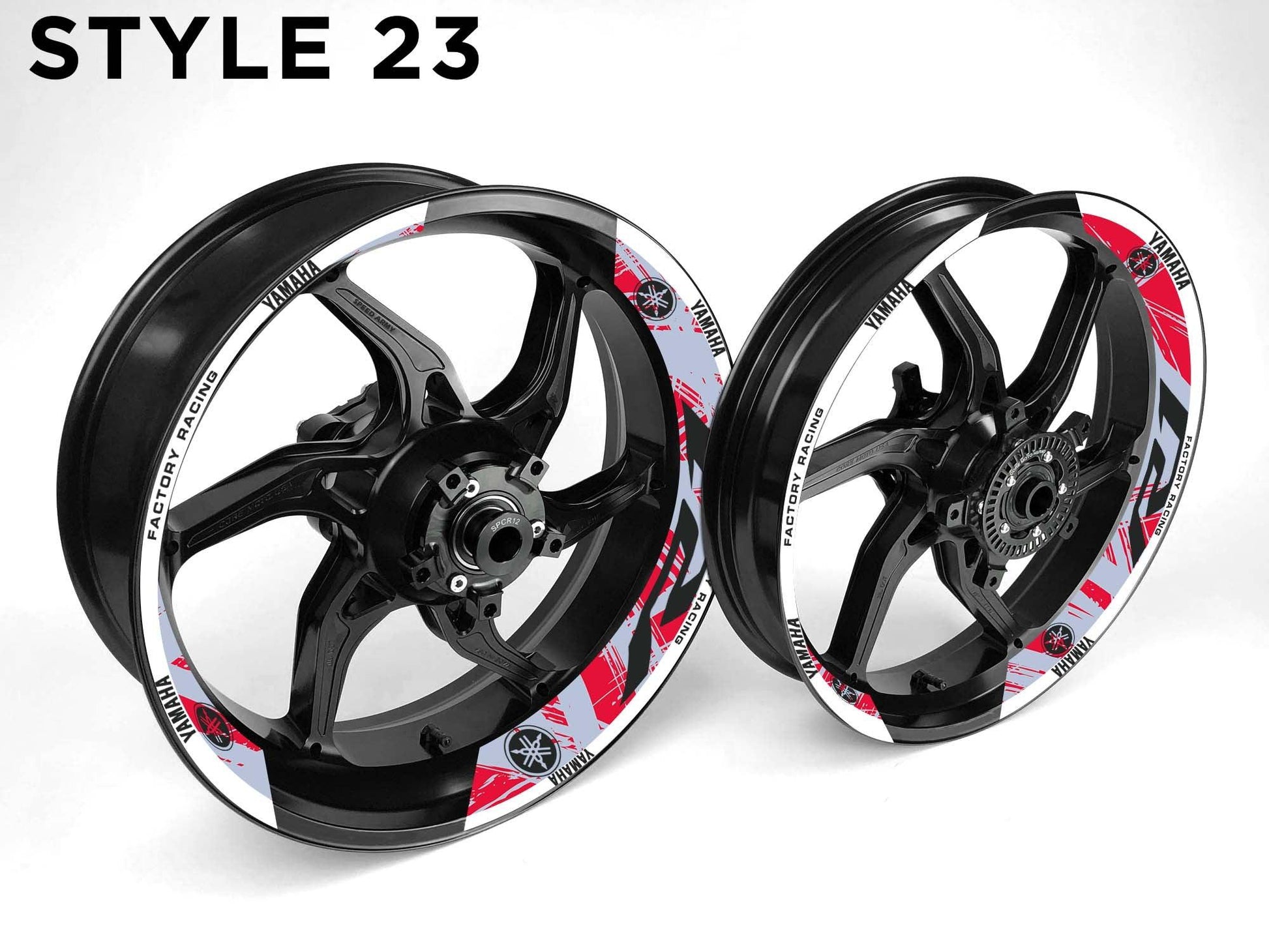 Yamaha R1 Motorcycle Half Wheels Rim Wrap Decal Sticker Kit - Speed Army
