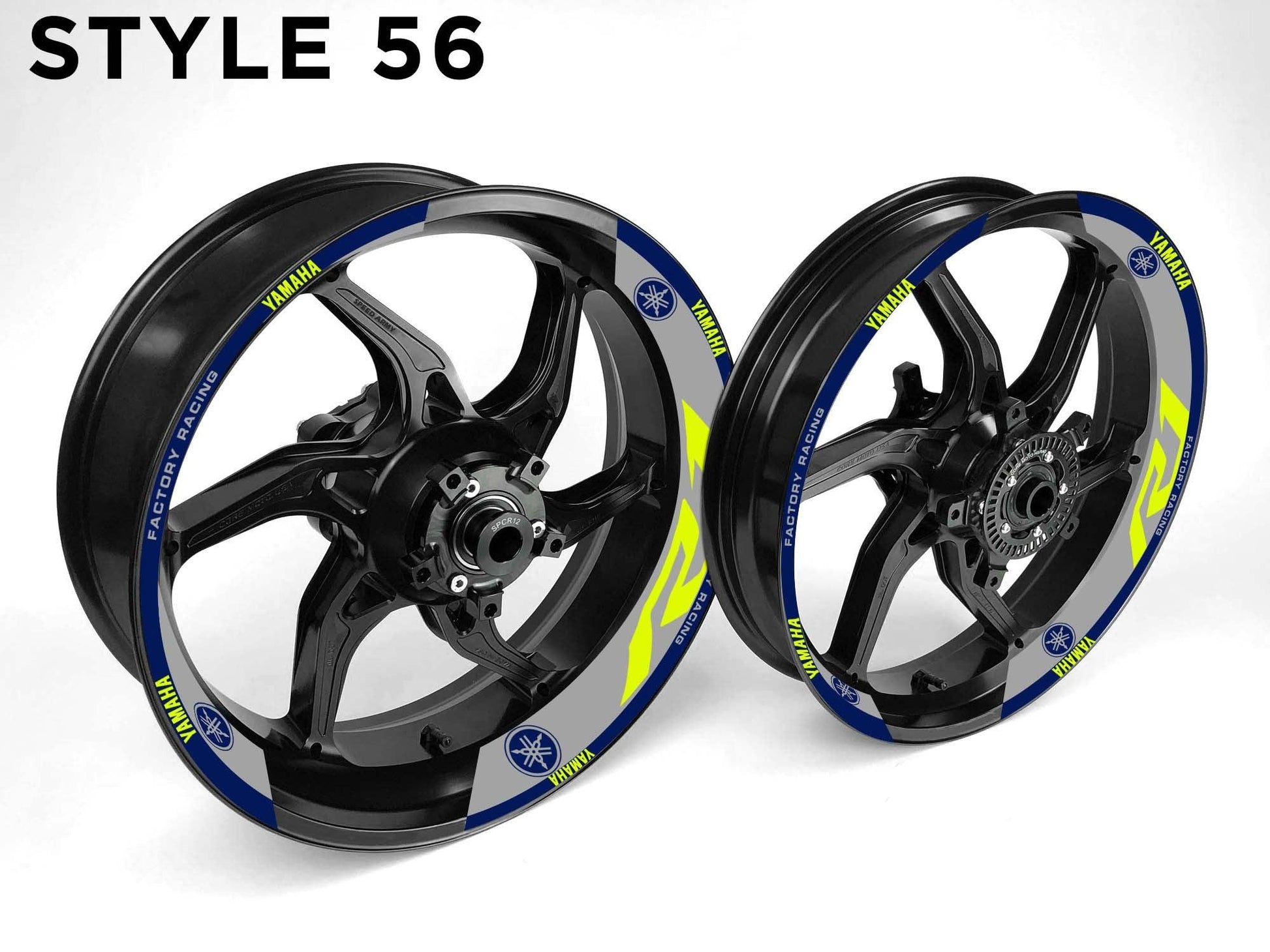Yamaha R1 Motorcycle Half Wheels Rim Wrap Decal Sticker Kit - Speed Army