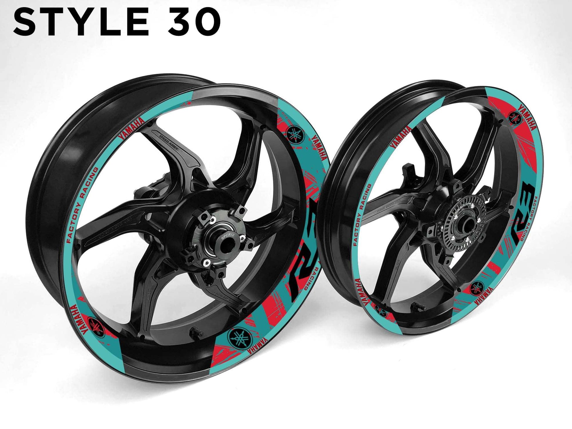 Yamaha R3 Motorcycle Half Wheels Rim Wrap Decal Sticker Kit - Speed Army