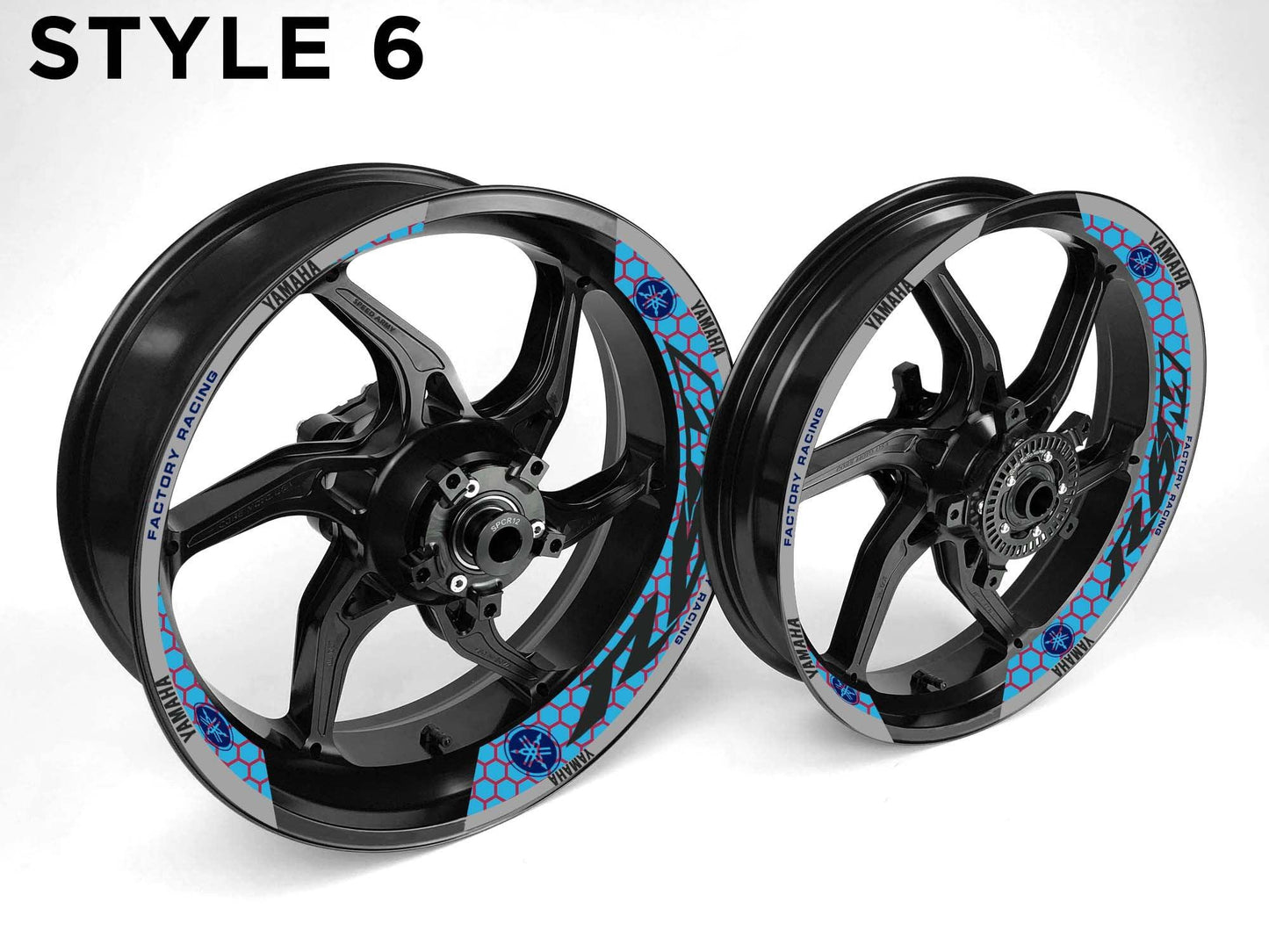 Yamaha R6M Motorcycle Half Wheels Rim Wrap Decal Sticker Kit - Speed Army
