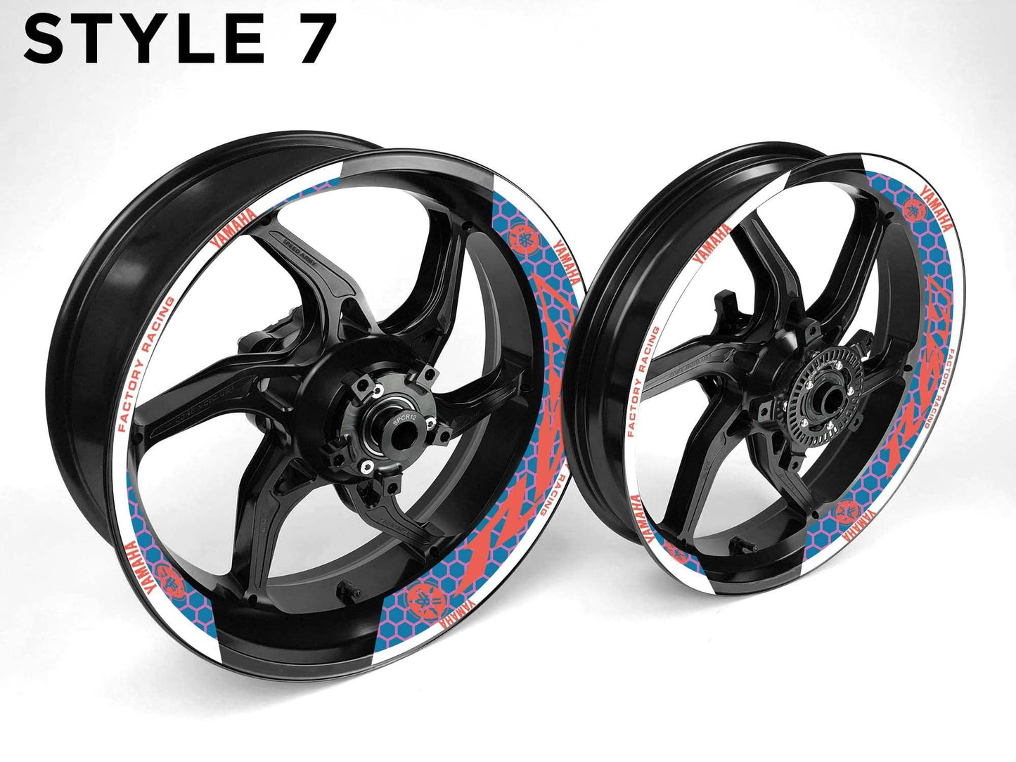 Yamaha R6M Motorcycle Half Wheels Rim Wrap Decal Sticker Kit - Speed Army