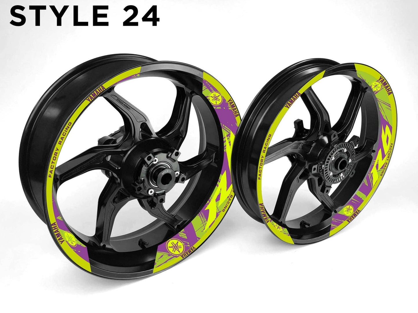Yamaha R6 Motorcycle Half Wheels Rim Wrap Decal Sticker Kit - Speed Army
