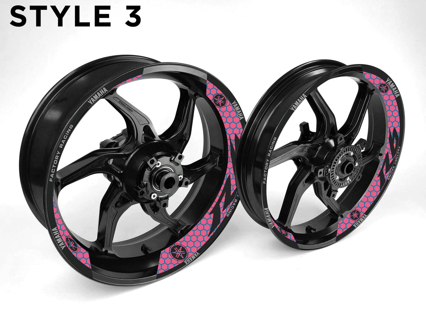 Yamaha R6 Motorcycle Half Wheels Rim Wrap Decal Sticker Kit - Speed Army