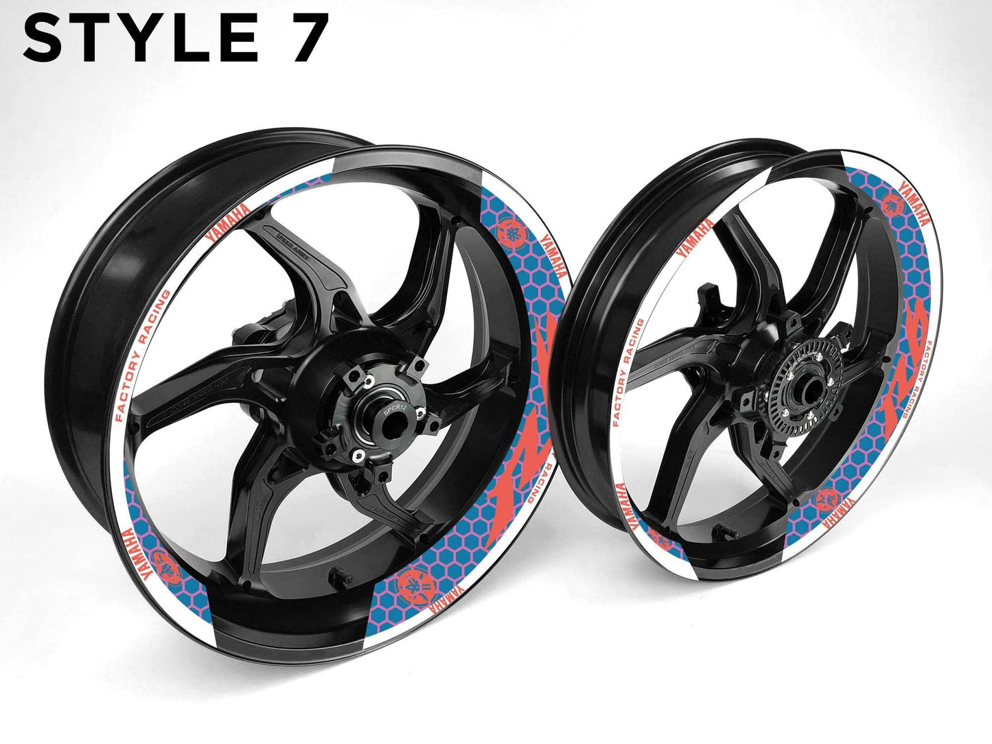 Yamaha R6 Motorcycle Half Wheels Rim Wrap Decal Sticker Kit - Speed Army