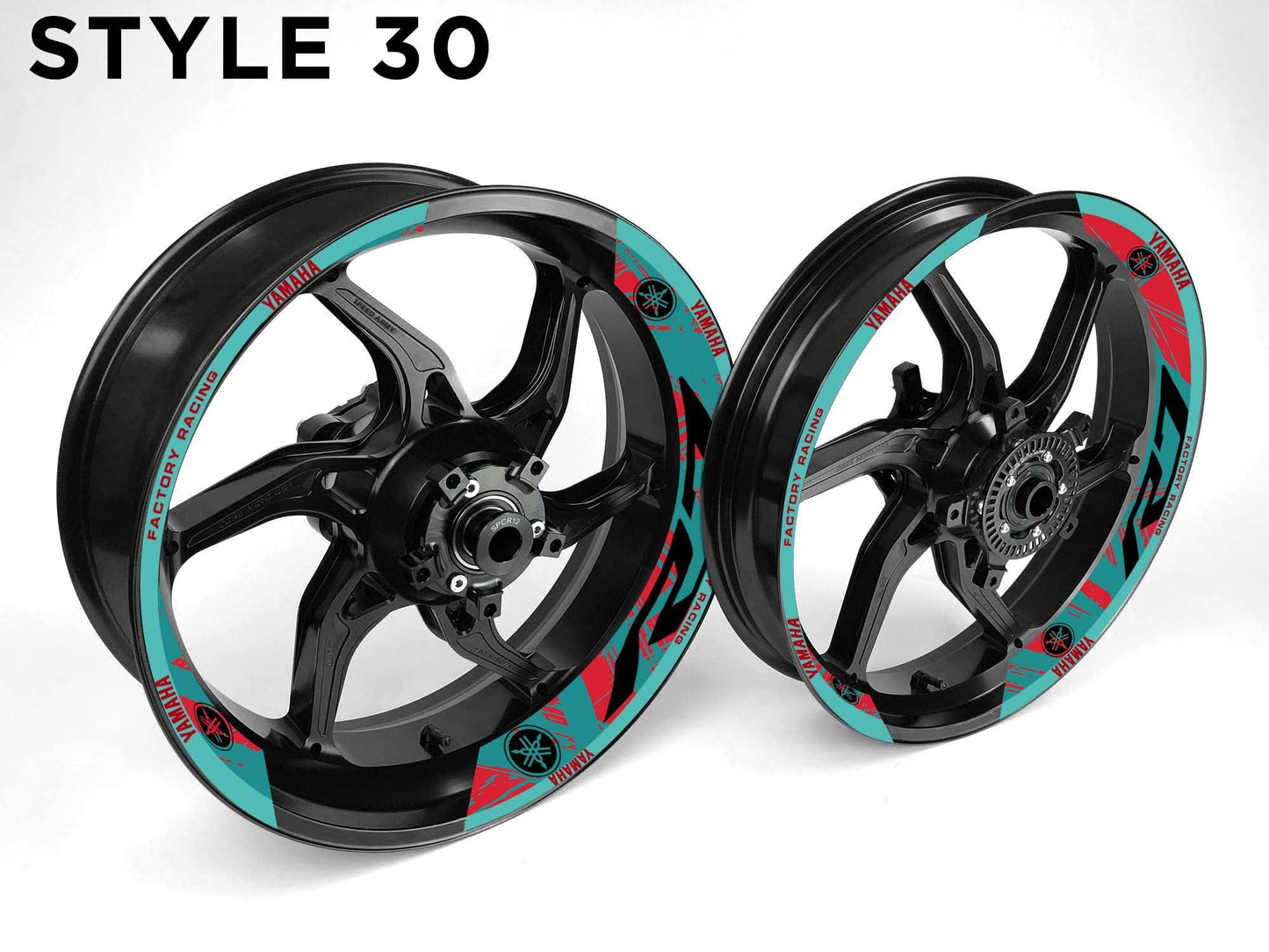 Yamaha R7 Motorcycle Half Wheels Rim Wrap Decal Sticker Kit - Speed Army