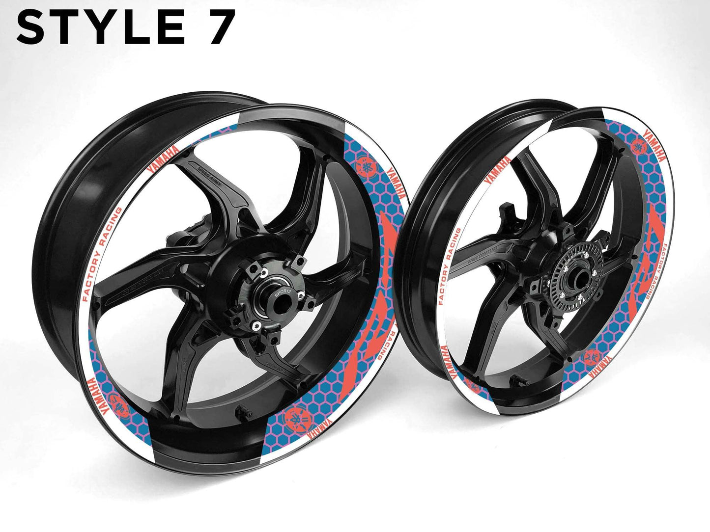 Yamaha R7 Motorcycle Half Wheels Rim Wrap Decal Sticker Kit - Speed Army