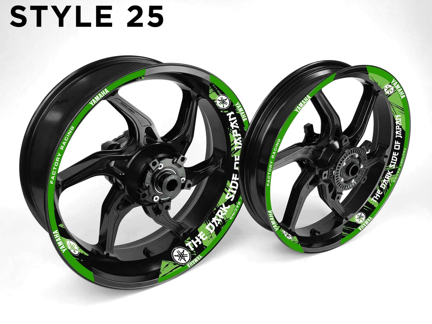 Yamaha The Dark Side Of Japan Motorcycle Half Wheels Rim Wrap Decal Sticker Kit - Speed Army