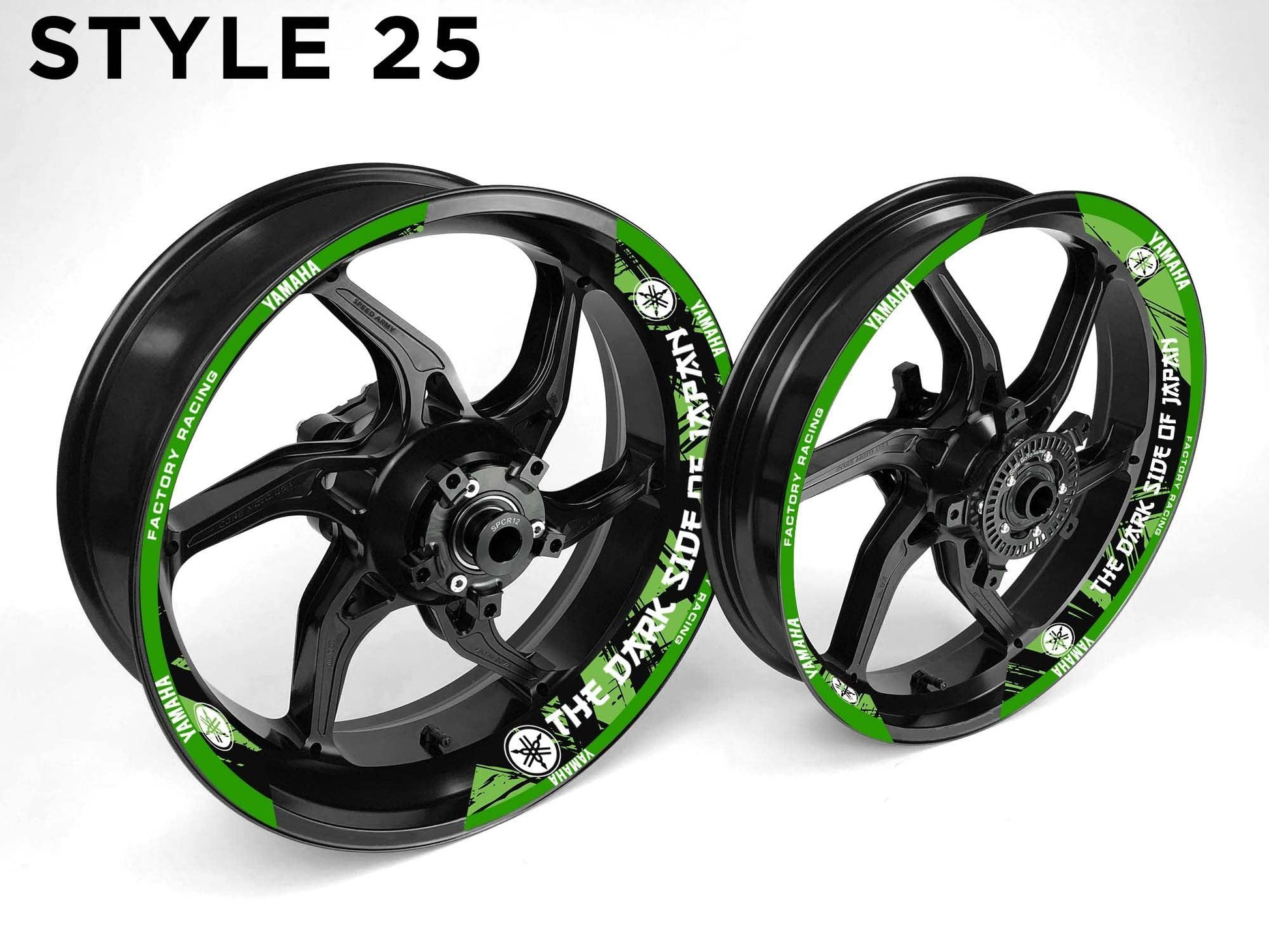 Yamaha The Dark Side Of Japan Motorcycle Half Wheels Rim Wrap Decal Sticker Kit - Speed Army