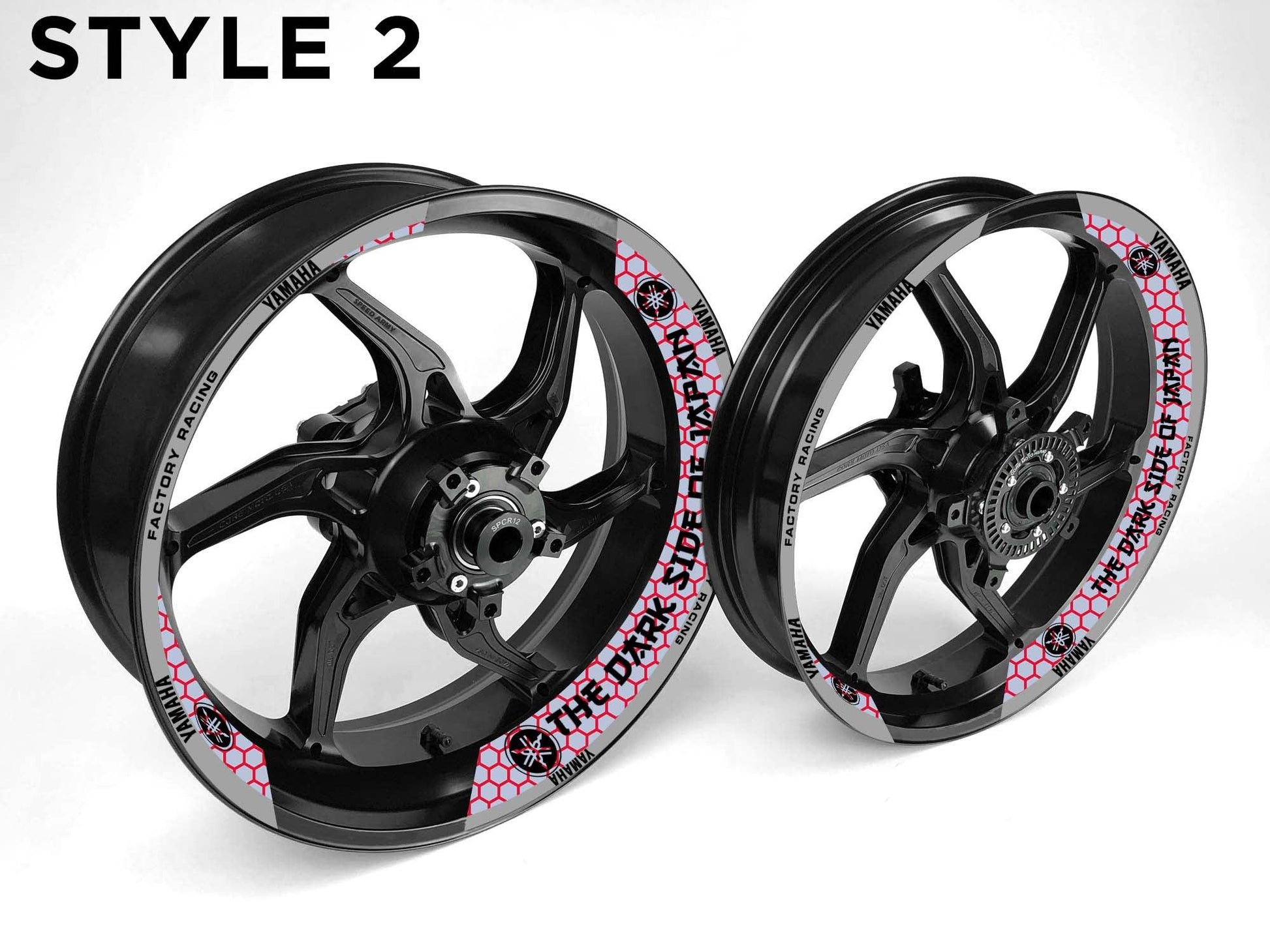 Yamaha The Dark Side Of Japan Motorcycle Half Wheels Rim Wrap Decal Sticker Kit - Speed Army