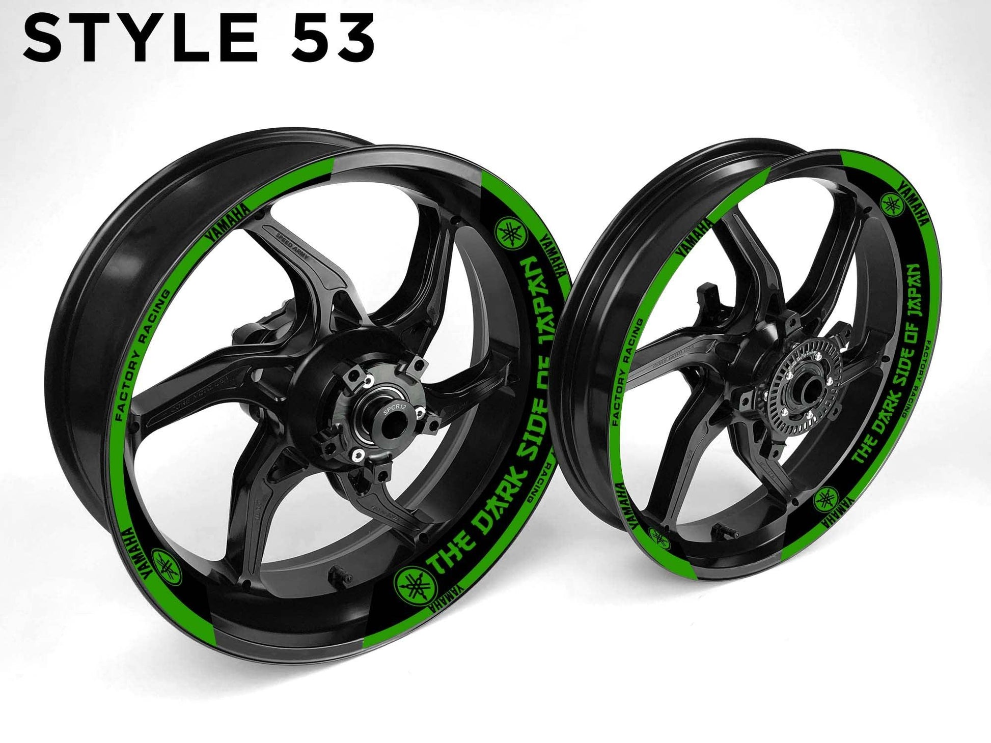 Yamaha The Dark Side Of Japan Motorcycle Half Wheels Rim Wrap Decal Sticker Kit - Speed Army
