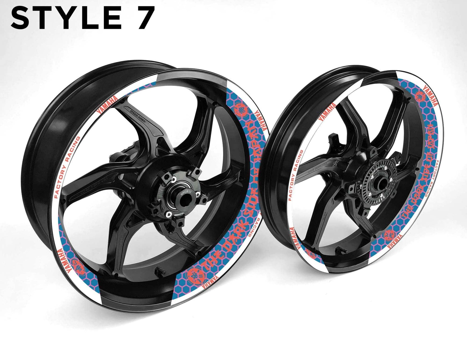 Yamaha The Dark Side Of Japan Motorcycle Half Wheels Rim Wrap Decal Sticker Kit - Speed Army