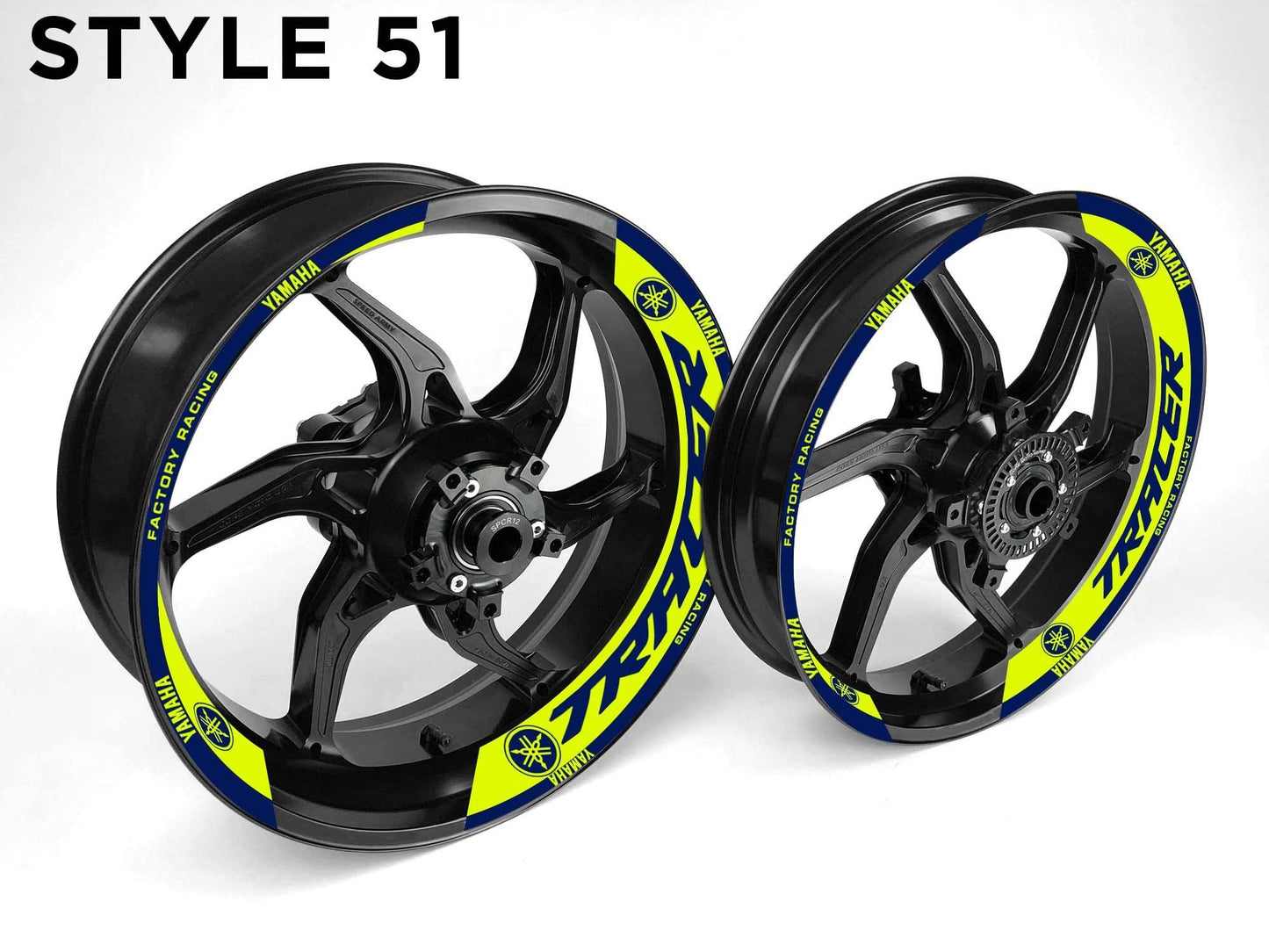 Yamaha Tracer Motorcycle Half Wheels Rim Wrap Decal Sticker Kit - Speed Army