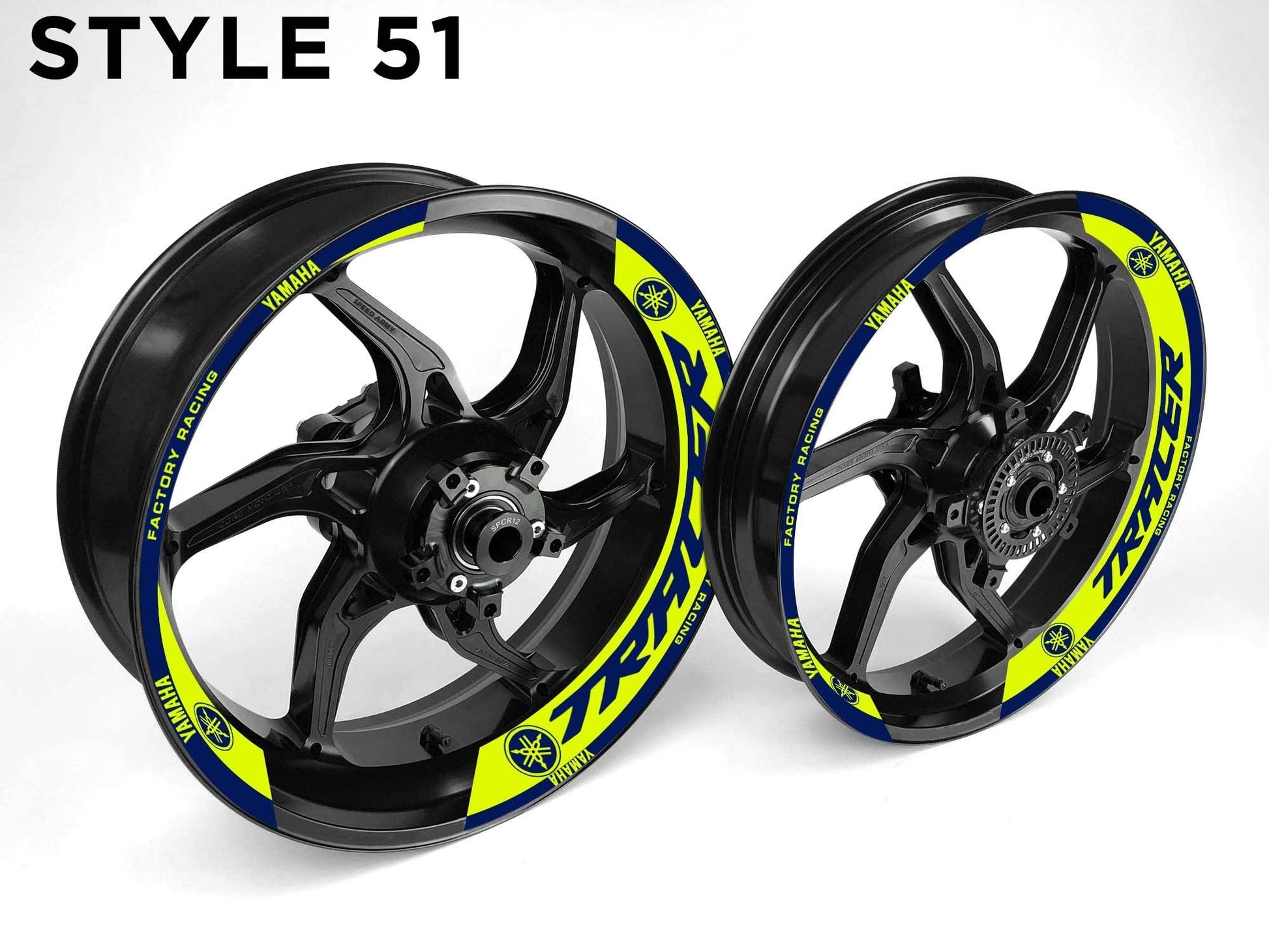 Yamaha Tracer Motorcycle Half Wheels Rim Wrap Decal Sticker Kit - Speed Army