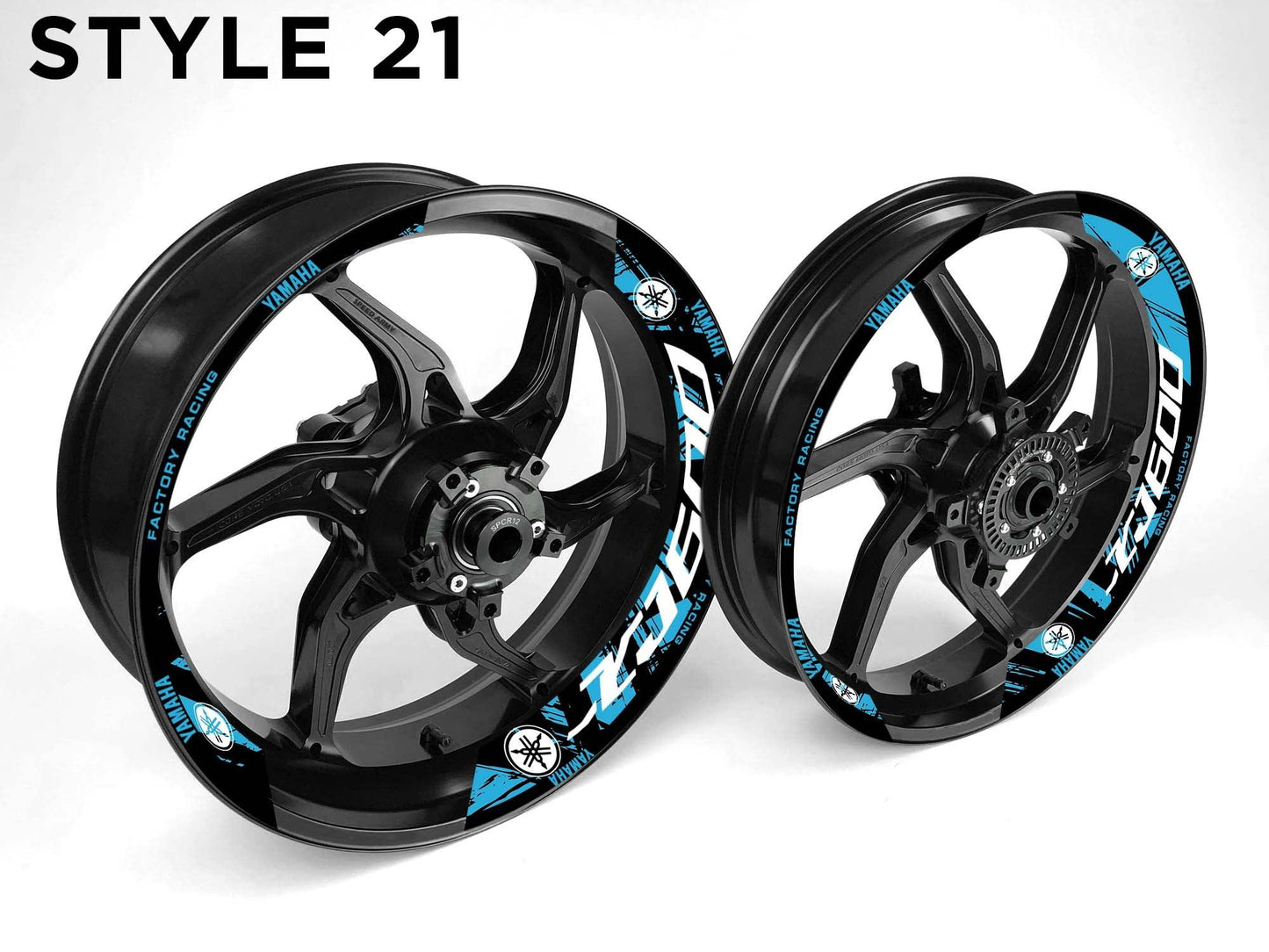 Yamaha XJ600 Motorcycle Half Wheels Rim Wrap Decal Sticker Kit - Speed Army