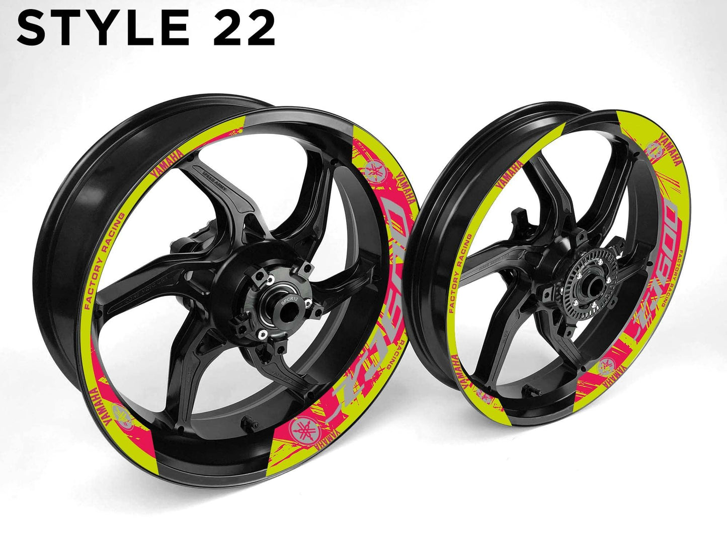 Yamaha XJ600 Motorcycle Half Wheels Rim Wrap Decal Sticker Kit - Speed Army