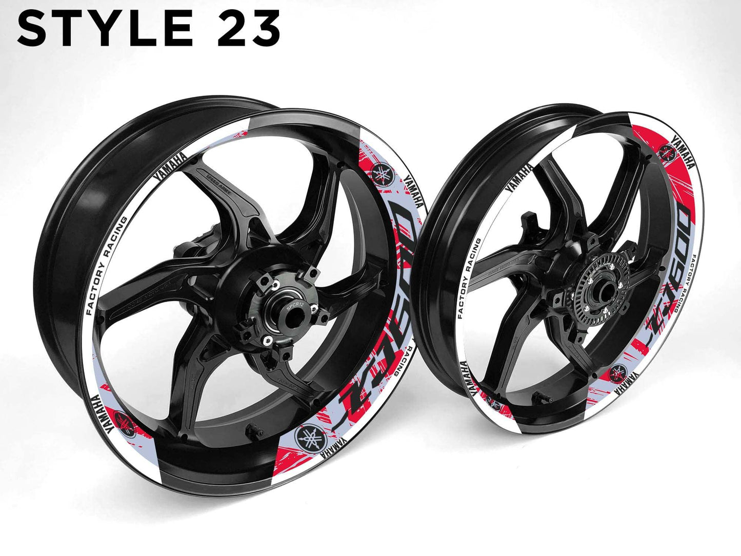 Yamaha XJ600 Motorcycle Half Wheels Rim Wrap Decal Sticker Kit - Speed Army