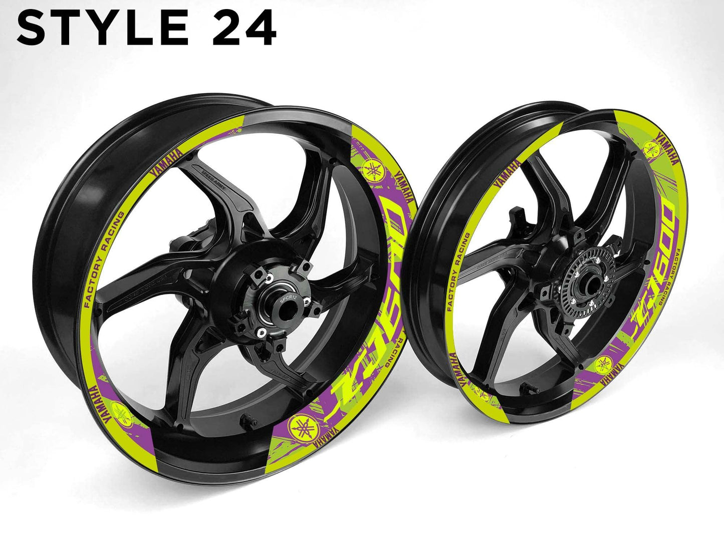 Yamaha XJ600 Motorcycle Half Wheels Rim Wrap Decal Sticker Kit - Speed Army