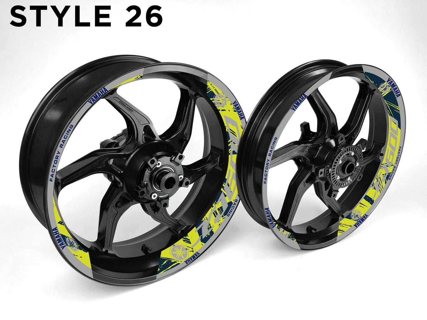 Yamaha XJ600 Motorcycle Half Wheels Rim Wrap Decal Sticker Kit - Speed Army