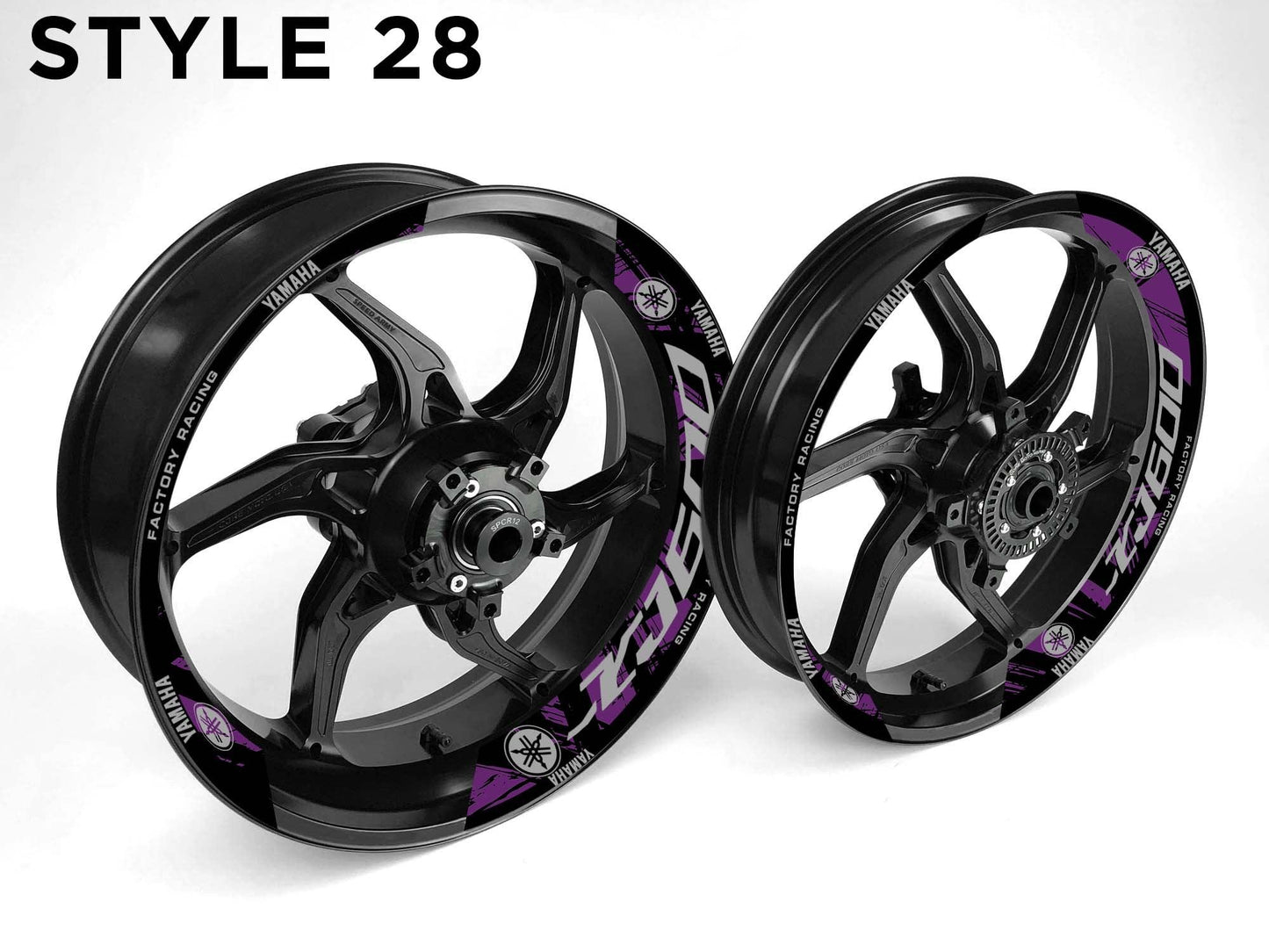 Yamaha XJ600 Motorcycle Half Wheels Rim Wrap Decal Sticker Kit - Speed Army