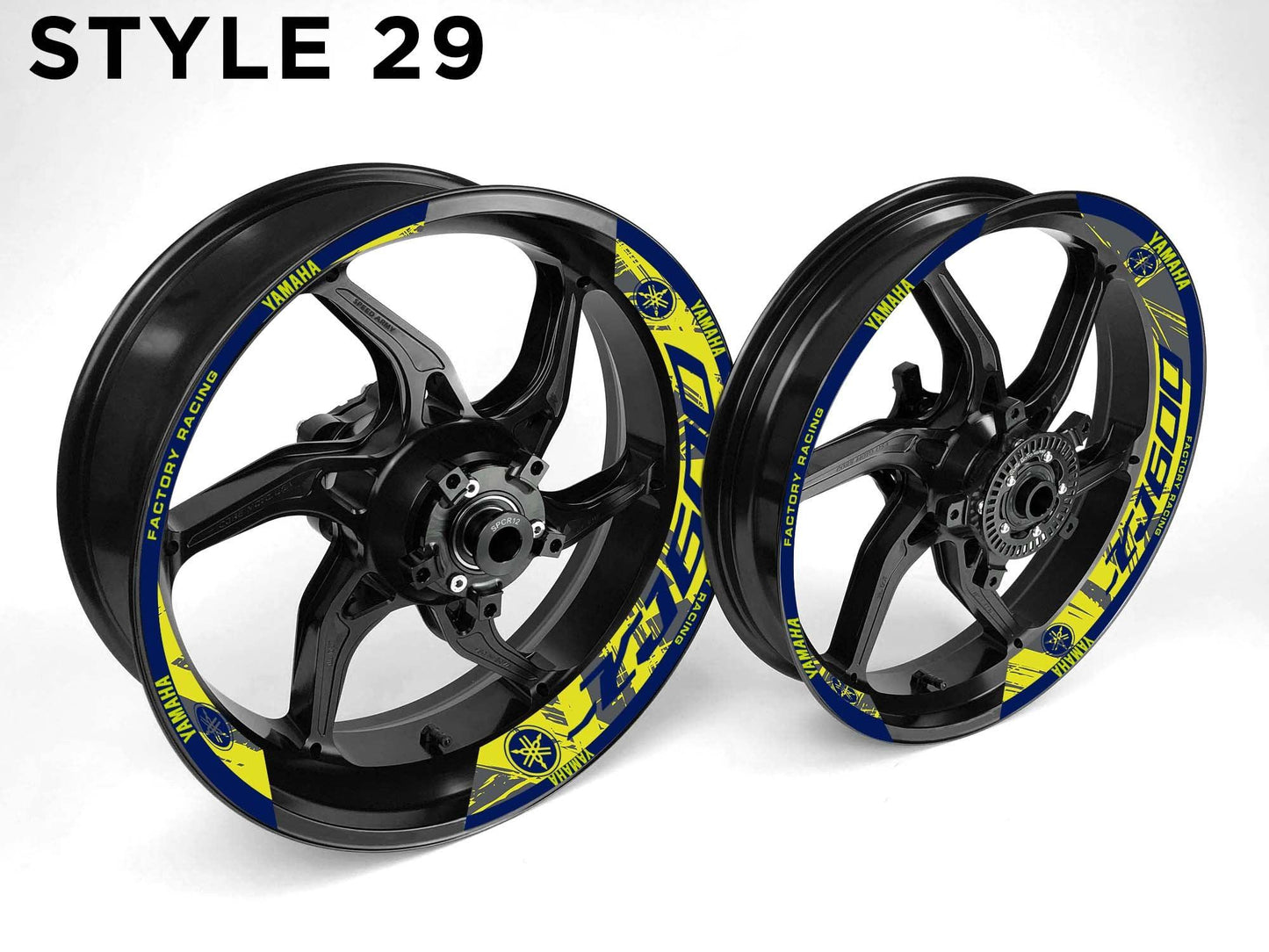 Yamaha XJ600 Motorcycle Half Wheels Rim Wrap Decal Sticker Kit - Speed Army