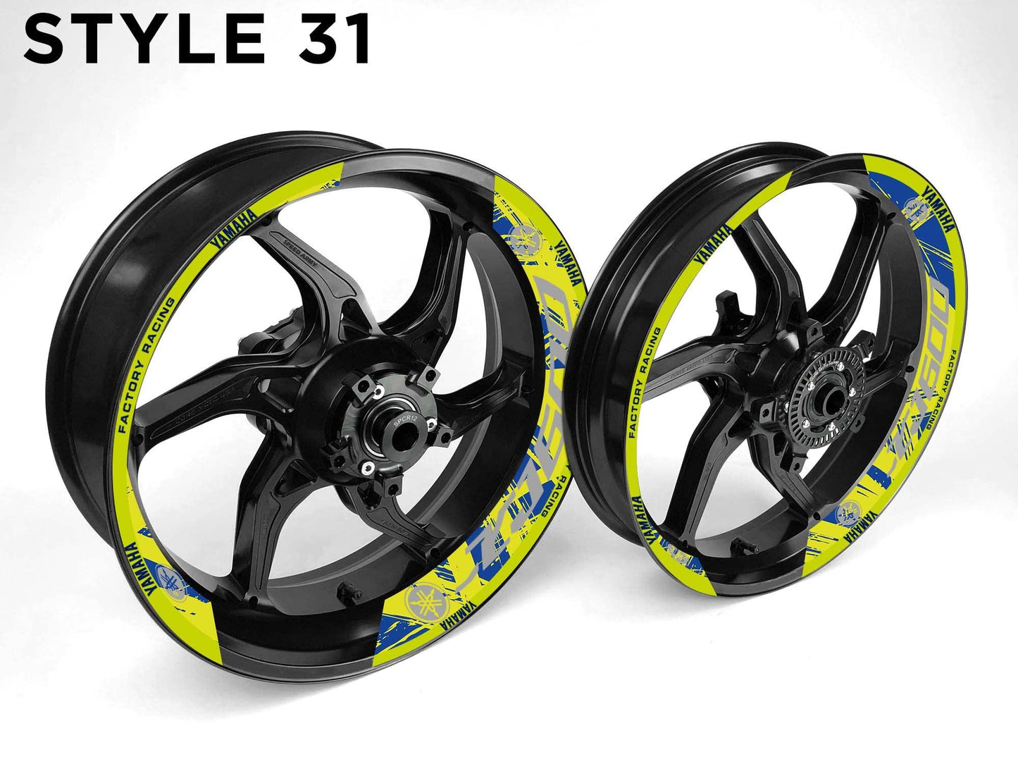 Yamaha XJ600 Motorcycle Half Wheels Rim Wrap Decal Sticker Kit - Speed Army