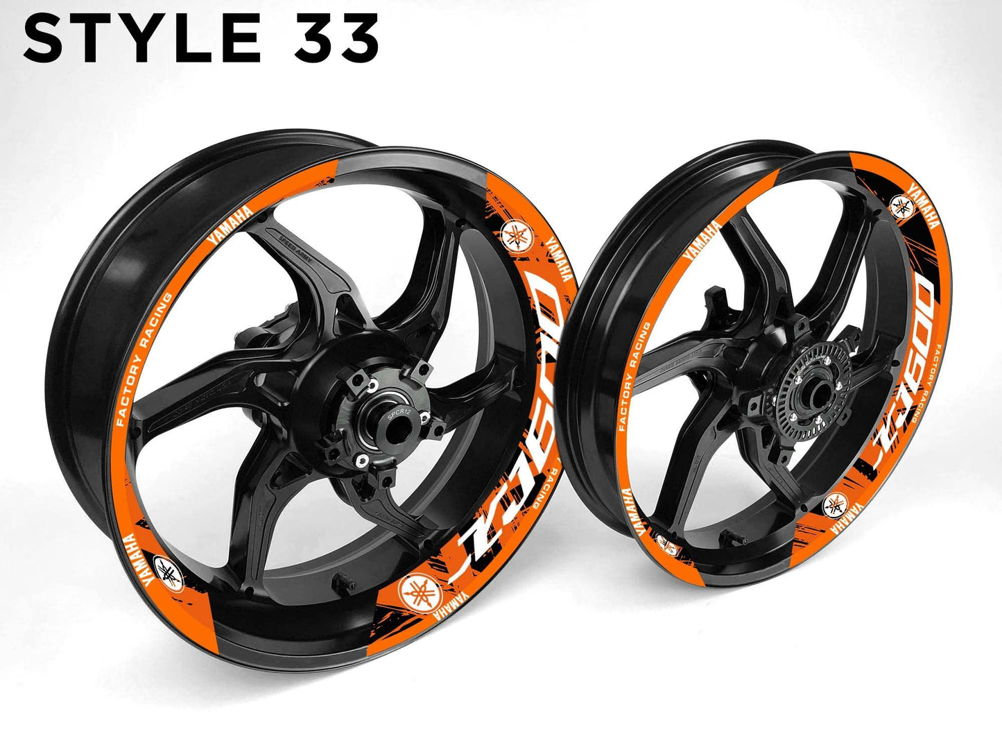 Yamaha XJ600 Motorcycle Half Wheels Rim Wrap Decal Sticker Kit - Speed Army
